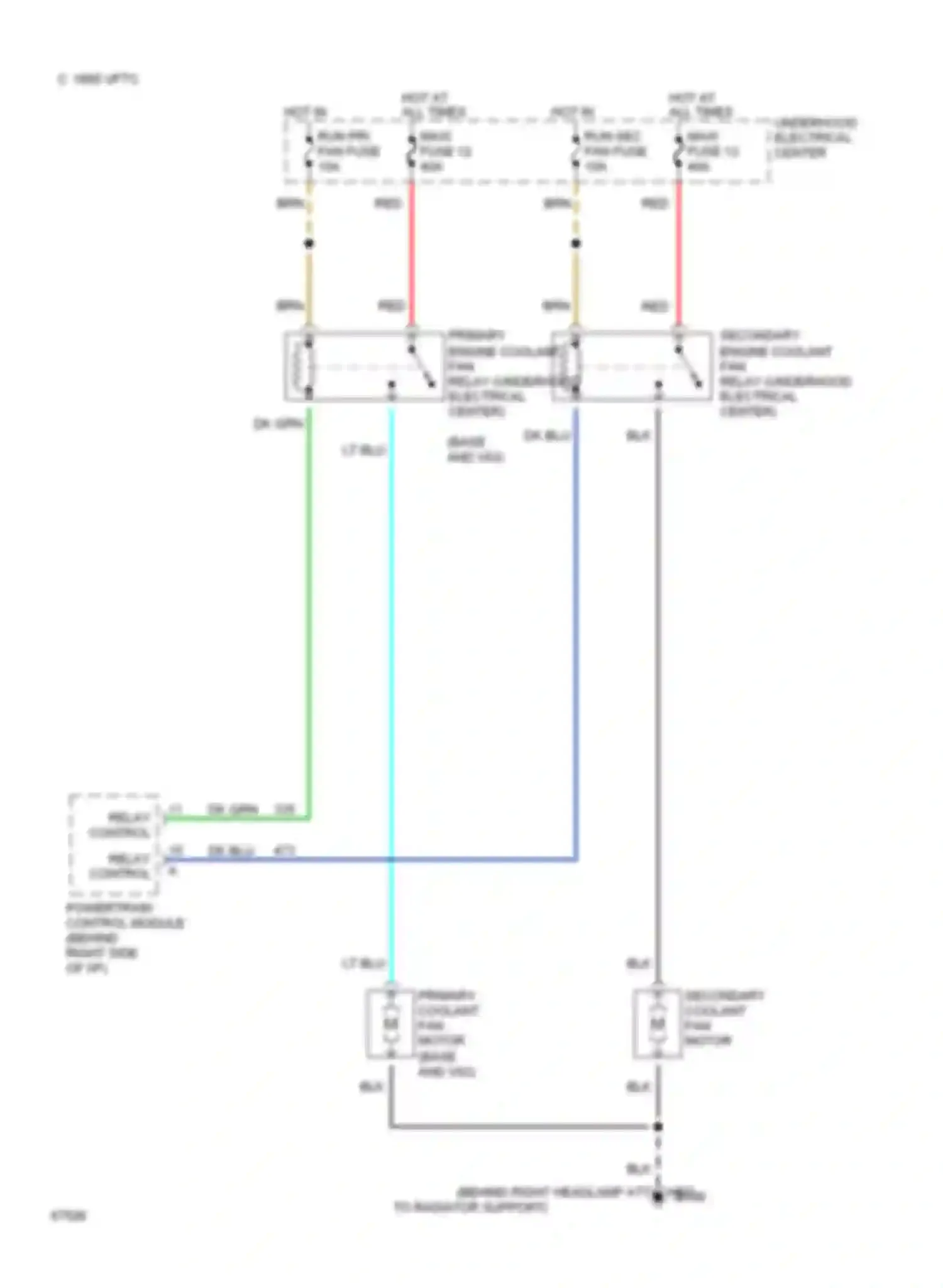 Impala Chevrolet VII (1994-1996): Cooling fan circuit