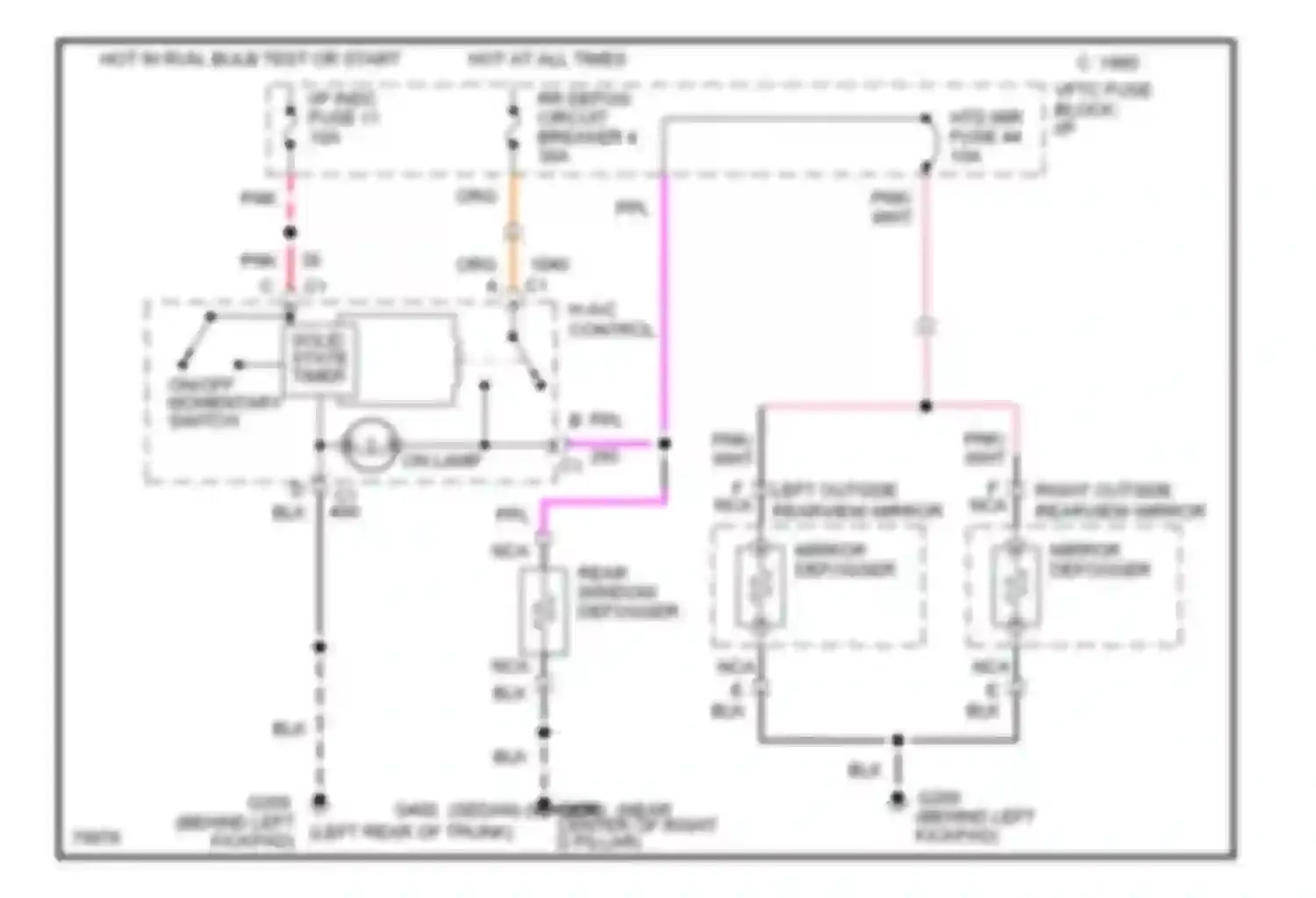 Impala Chevrolet VII (1994-1996): Defogger circuit