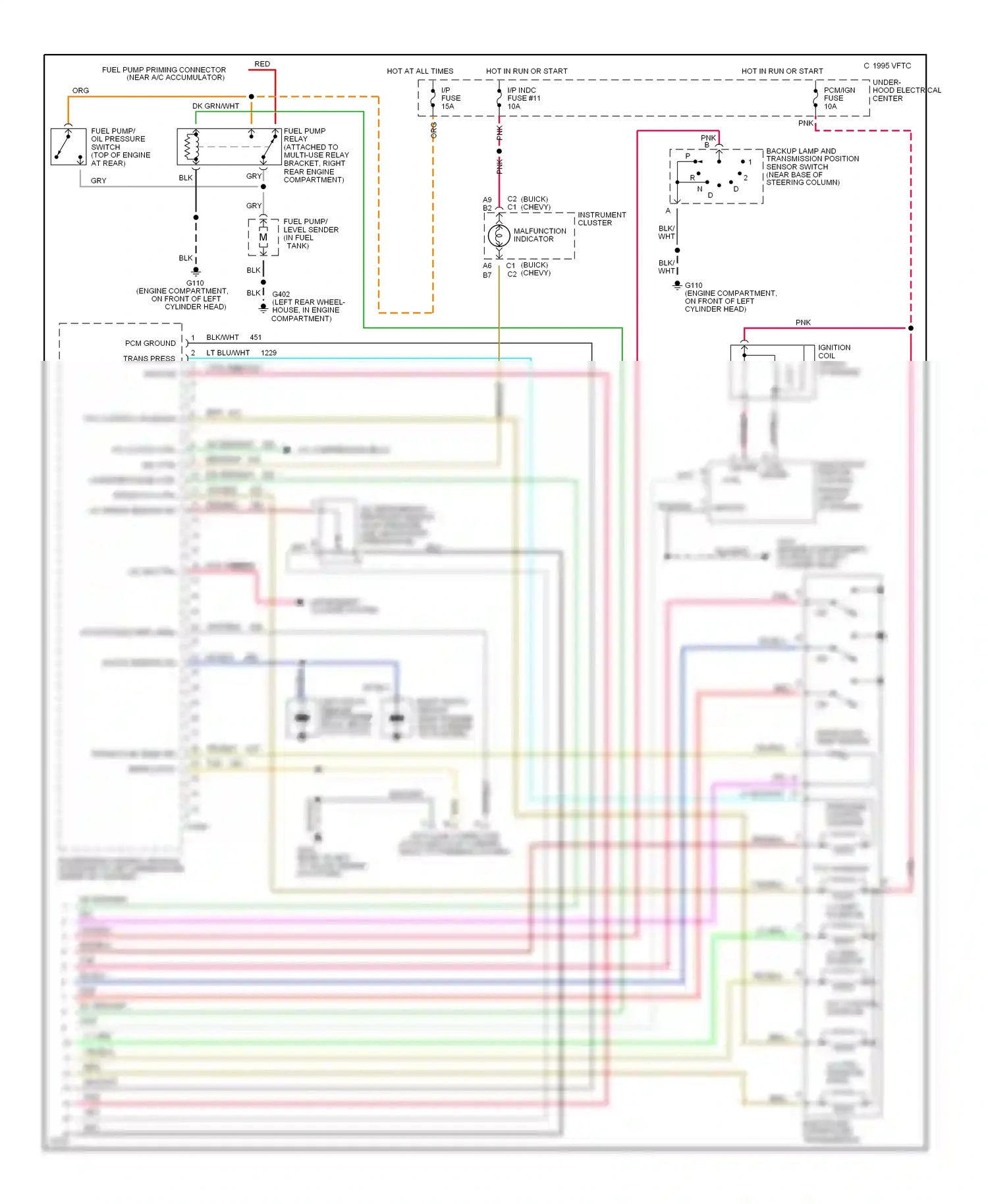 Wiring diagram dk blu for Chevrolet Impala VII (1994-1996) (8 of 26)