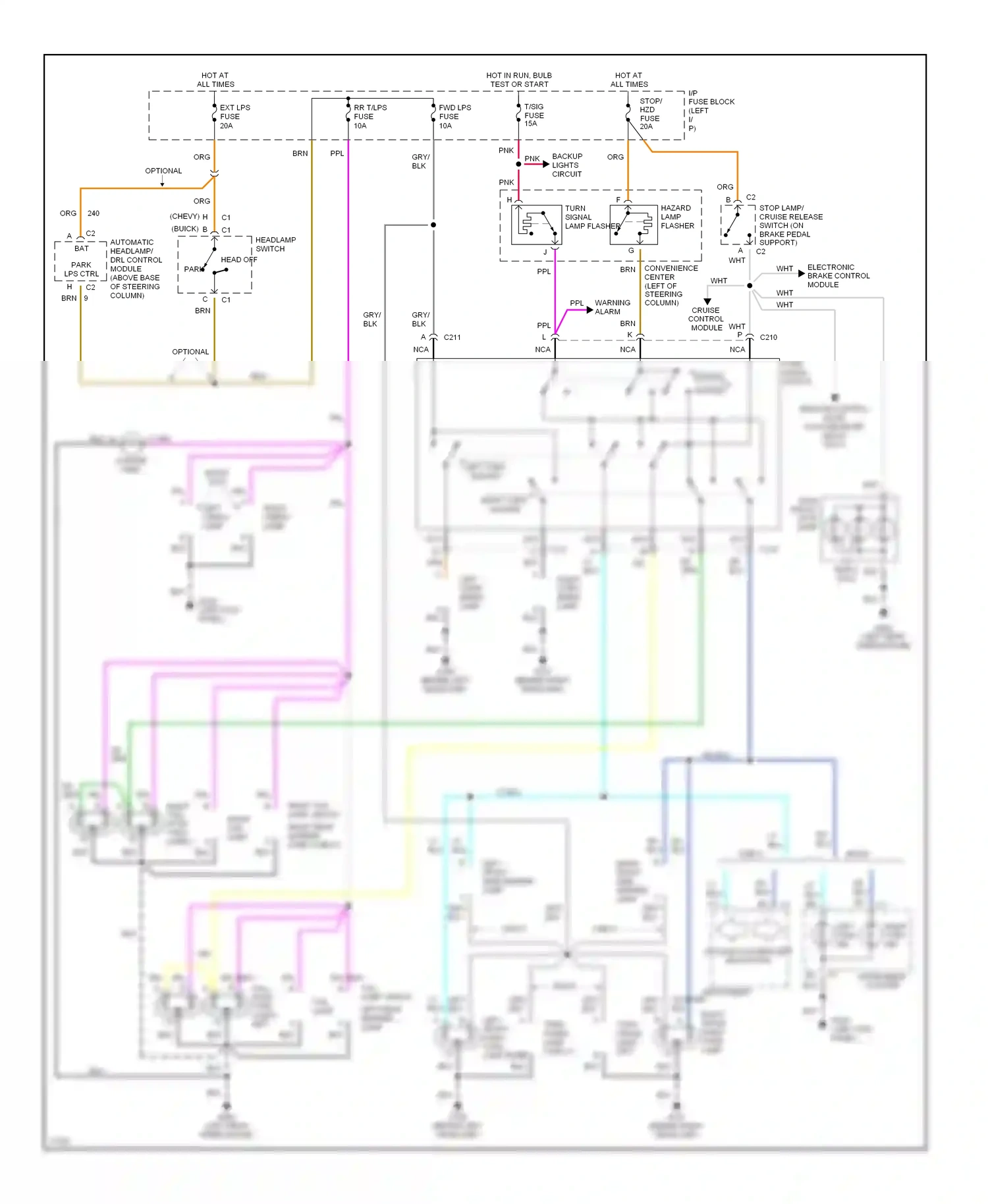 Wiring diagram dk lt for Chevrolet Impala VII (1994-1996) (1 of 2)
