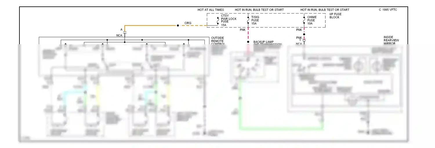 Wiring diagram left/right motor for Chevrolet Impala VII (1994-1996) (1 of 1)