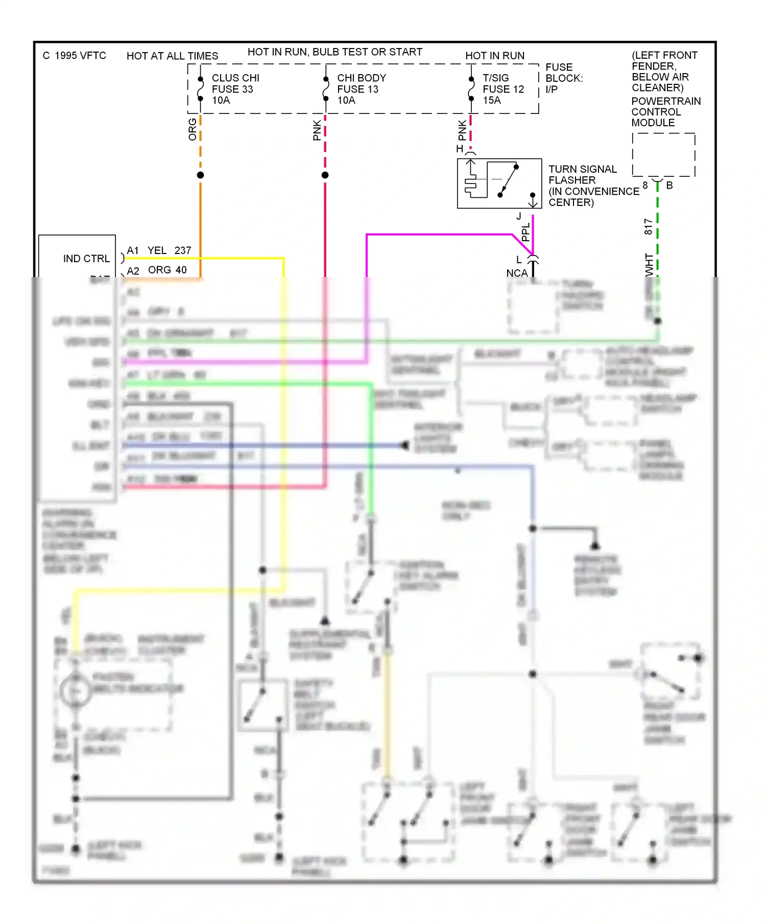 Chevrolet Impala VII (1994-1996) panel lamps dimming module wiring diagram  (1 of 1)