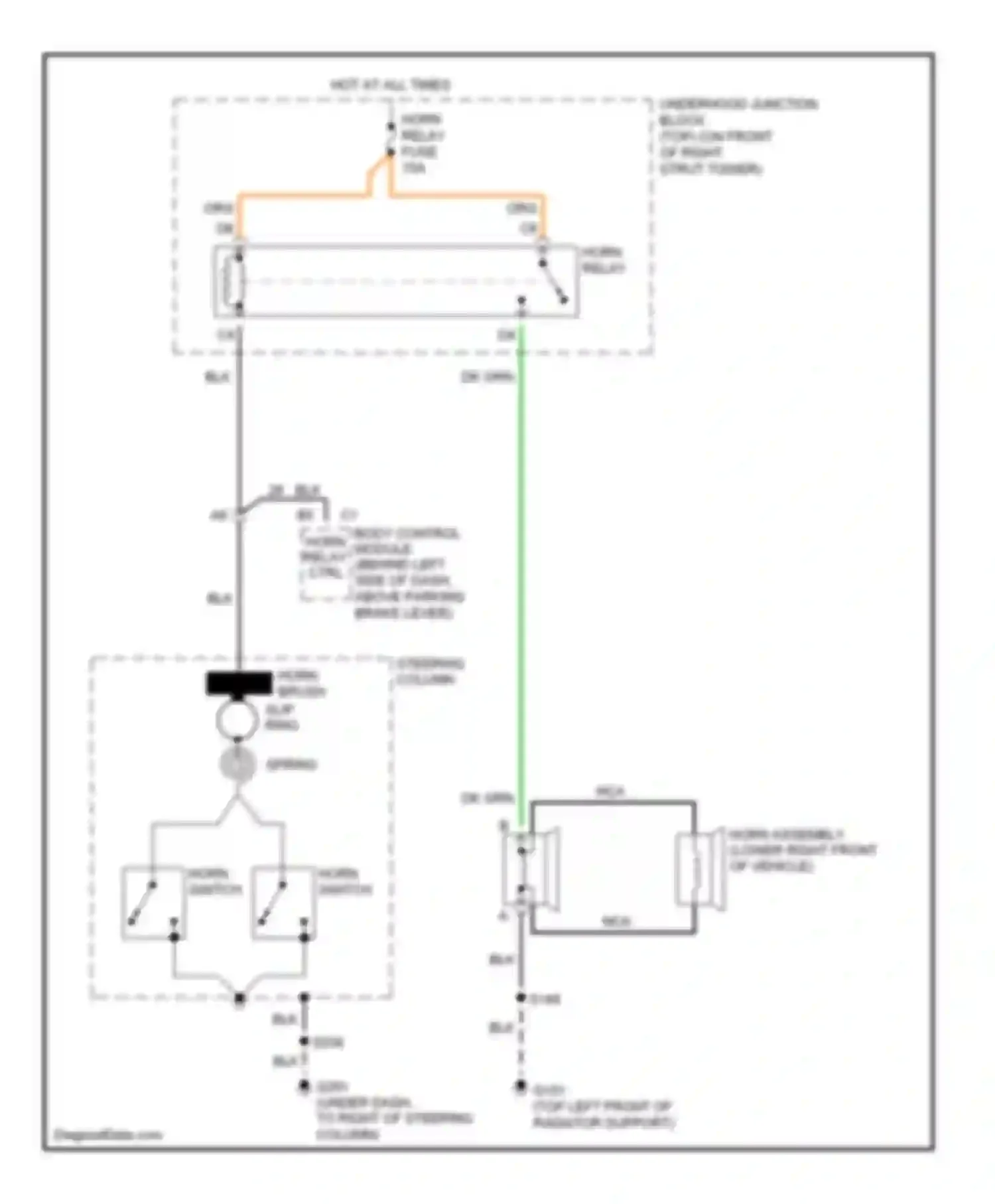 Impala Chevrolet VIII (1999-2006): Horn circuit