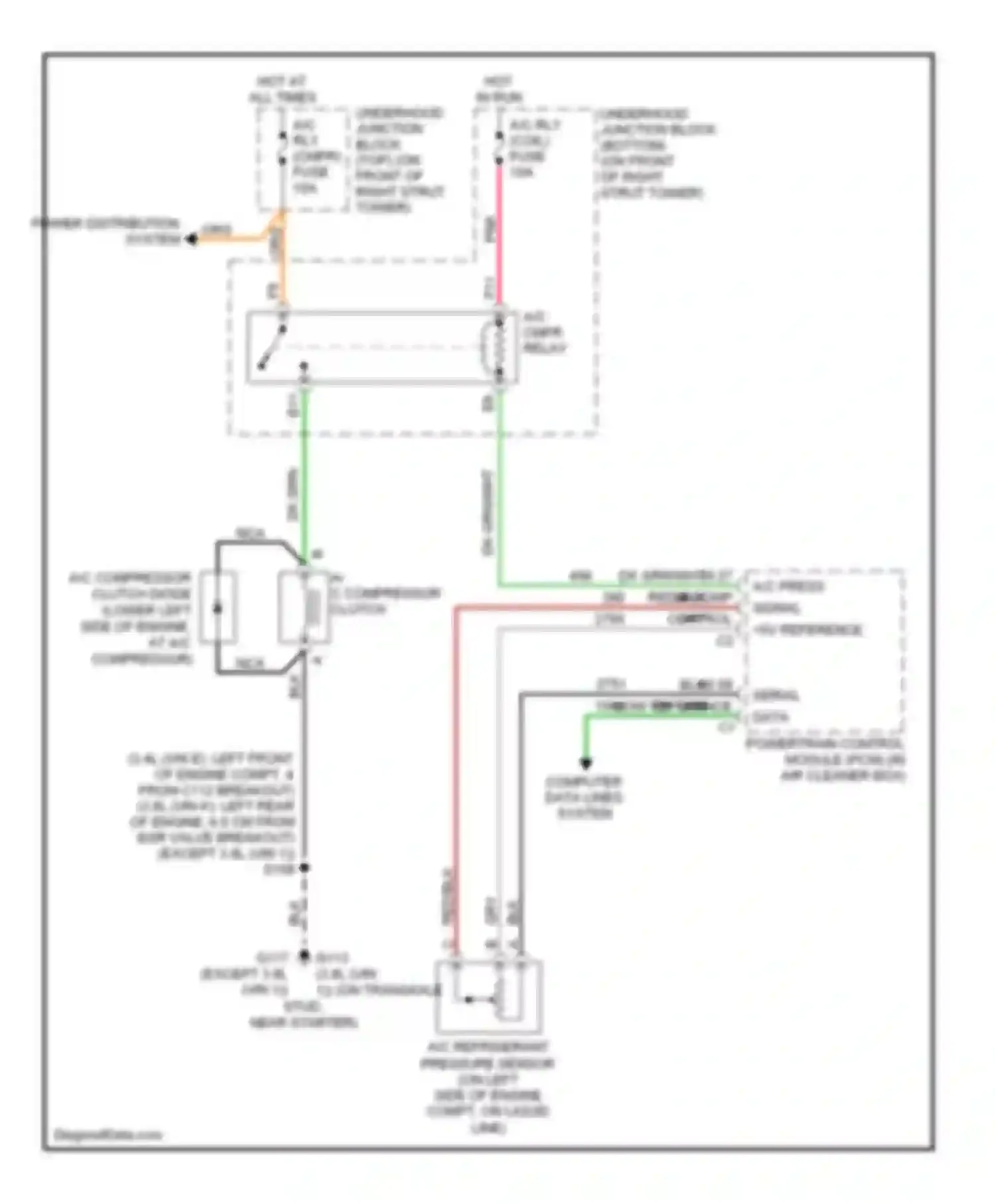 Wiring diagram 39 27 34 comp control a/c press signal for Chevrolet Impala VIII (1999-2006) (1 of 1)