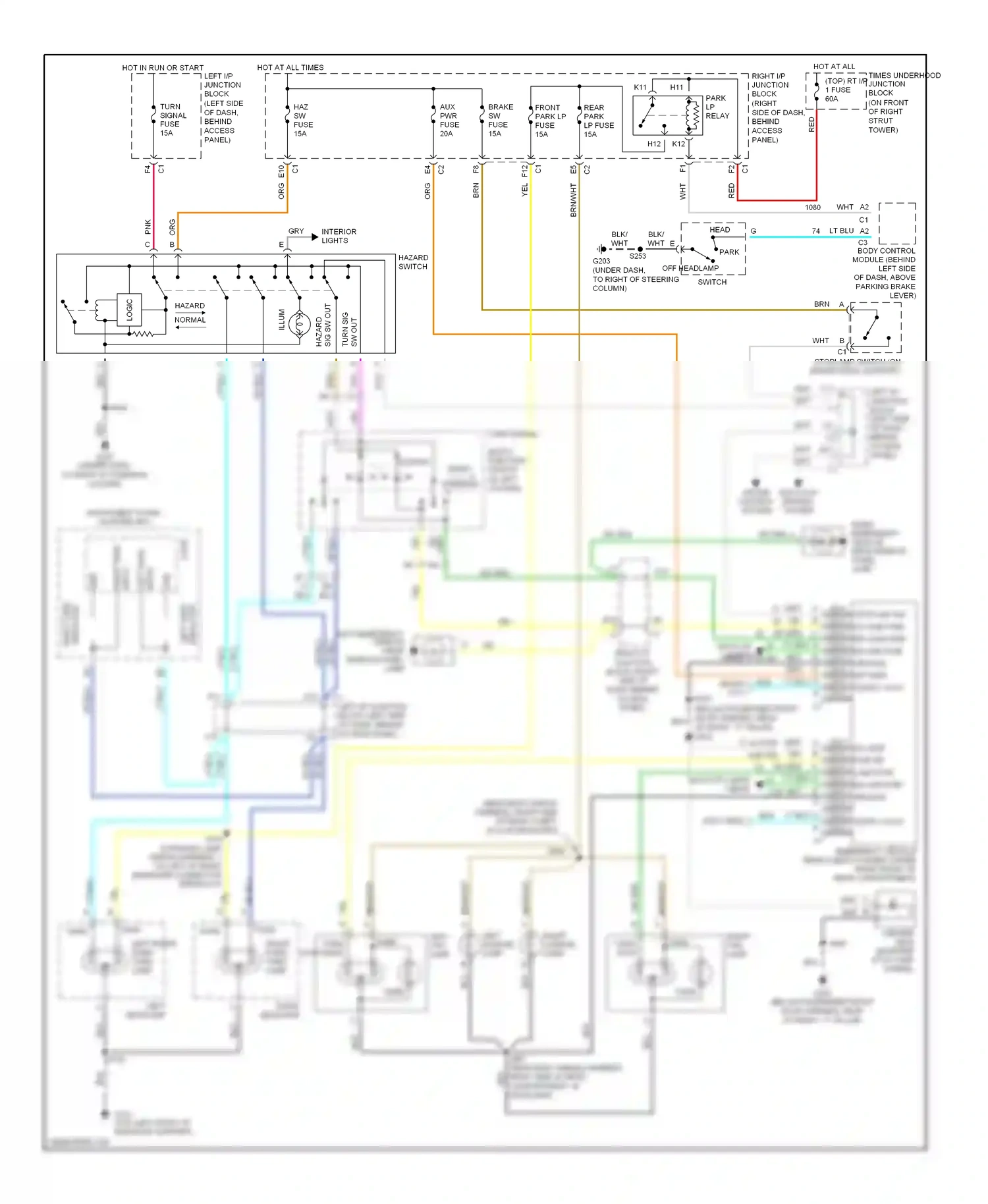 Wiring diagram blu for Chevrolet Impala VIII (1999-2006) (4 of 10)