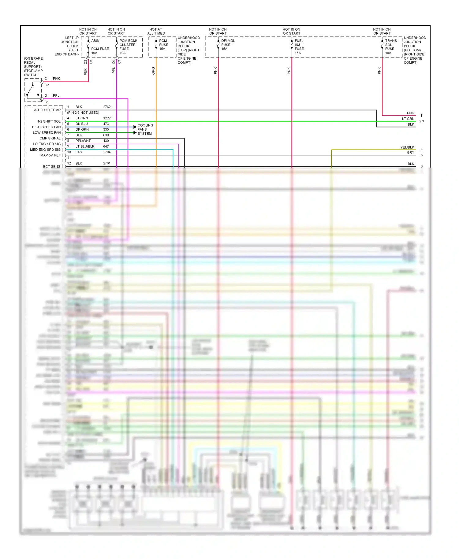 Wiring diagram dk blu for Chevrolet Impala VIII (1999-2006) (13 of 43)