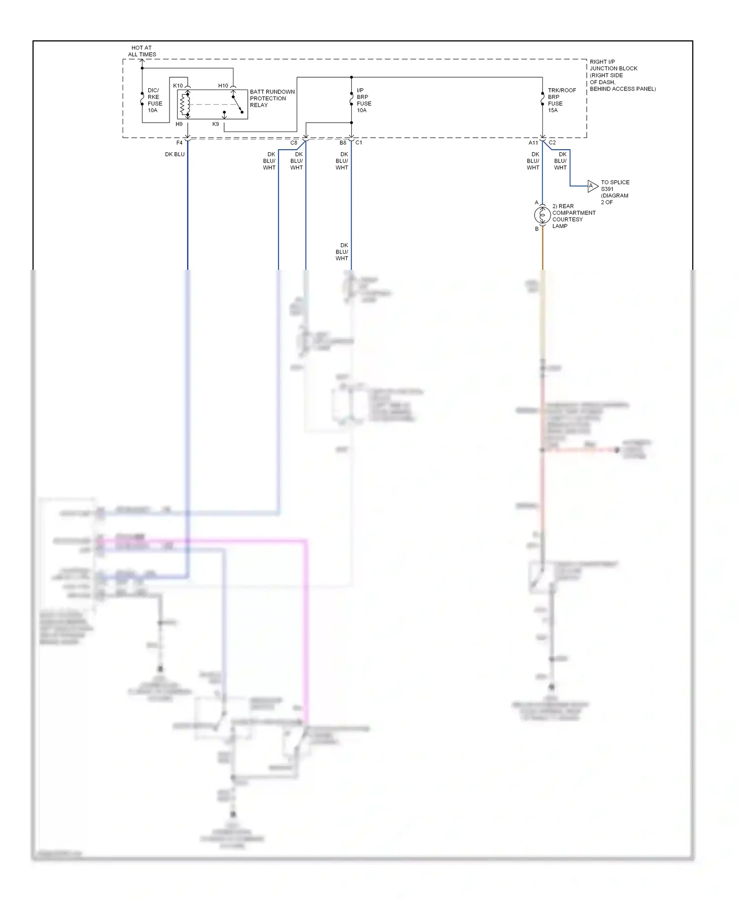 Wiring diagram dk blu for Chevrolet Impala VIII (1999-2006) (22 of 43)