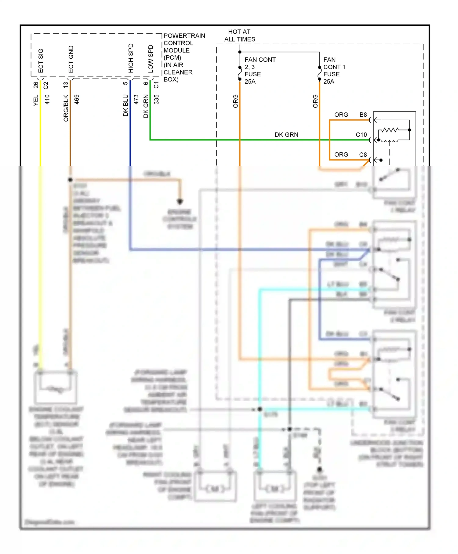 Wiring diagram dk blu for Chevrolet Impala VIII (1999-2006) (5 of 43)