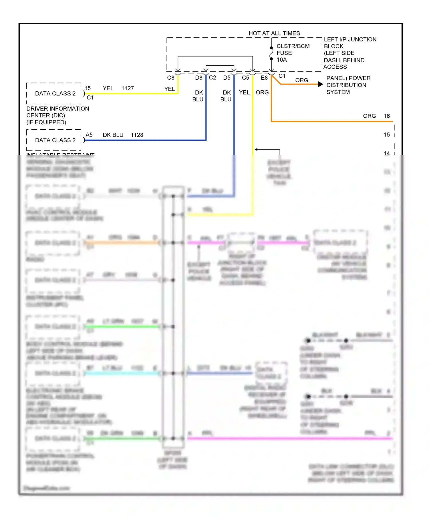 Wiring diagram dk dk for Chevrolet Impala VIII (1999-2006) (1 of 3)