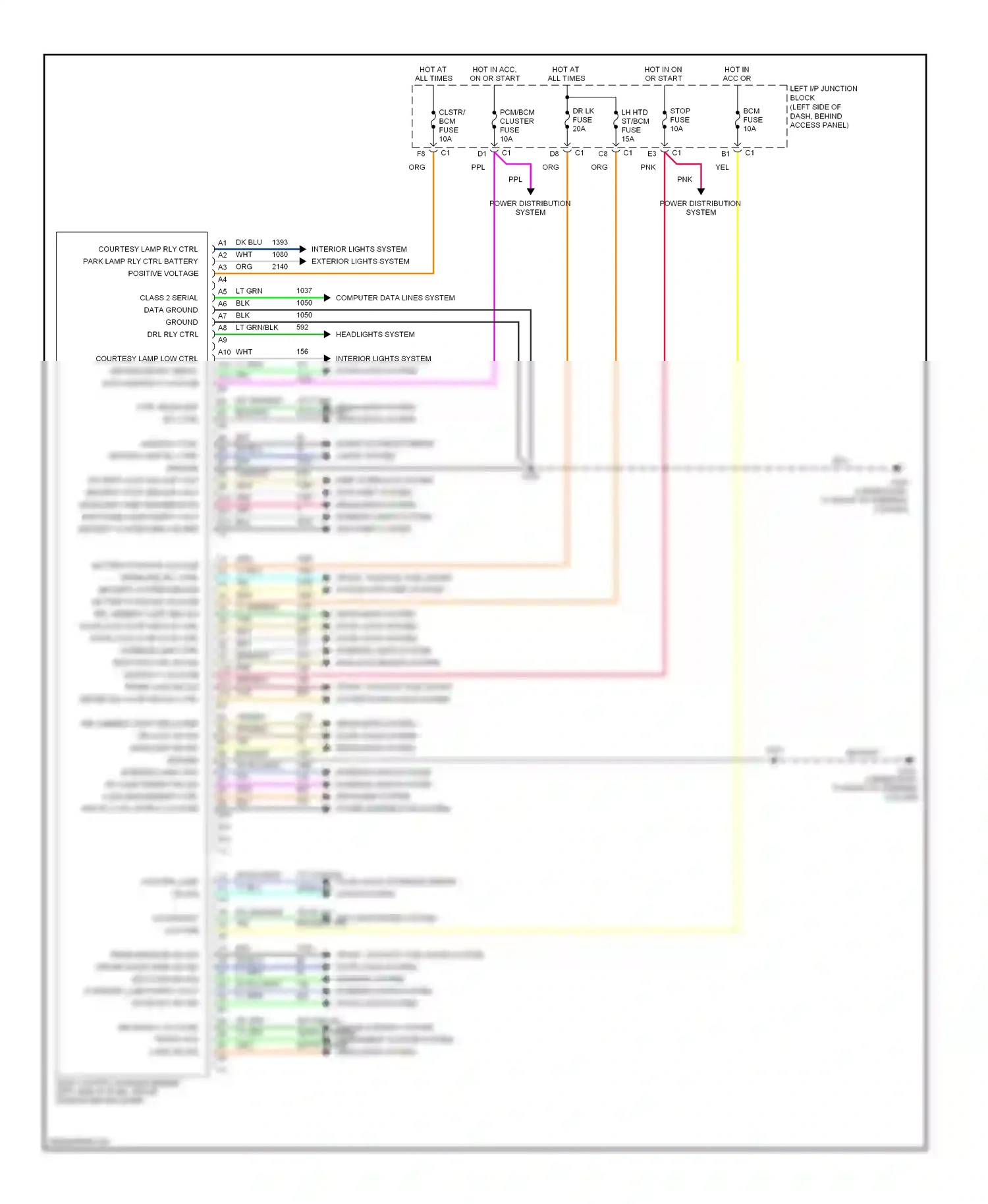 Wiring diagram interior lights system door locks system for Chevrolet Impala VIII (1999-2006) (1 of 1)