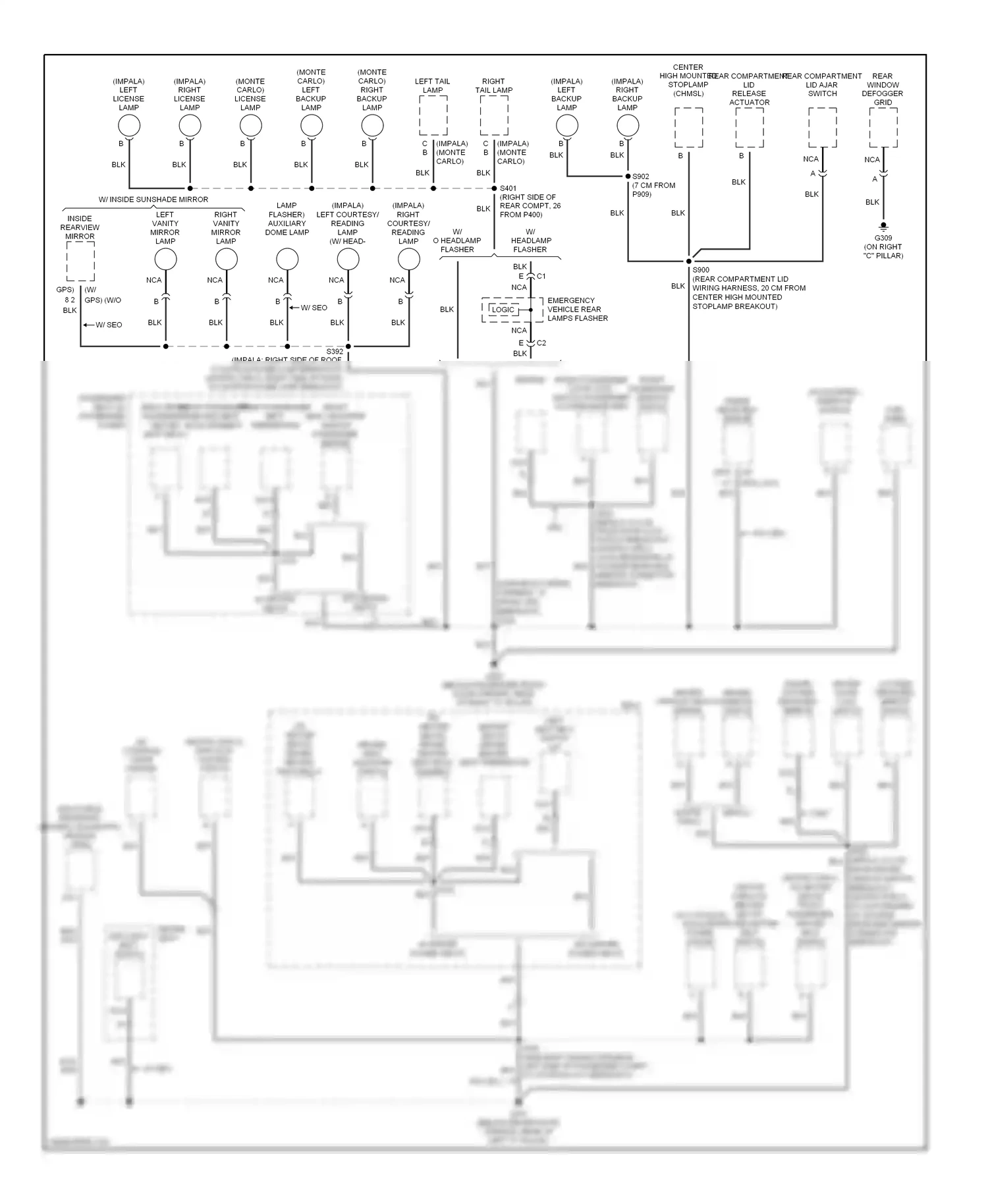 Wiring diagram nca for Chevrolet Impala VIII (1999-2006) (17 of 39)