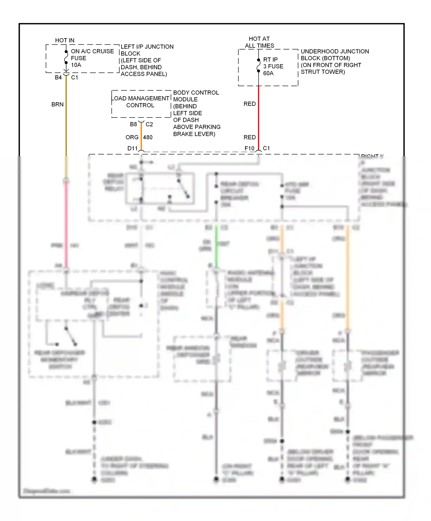 Wiring diagram nca for Chevrolet Impala VIII (1999-2006) (6 of 39)