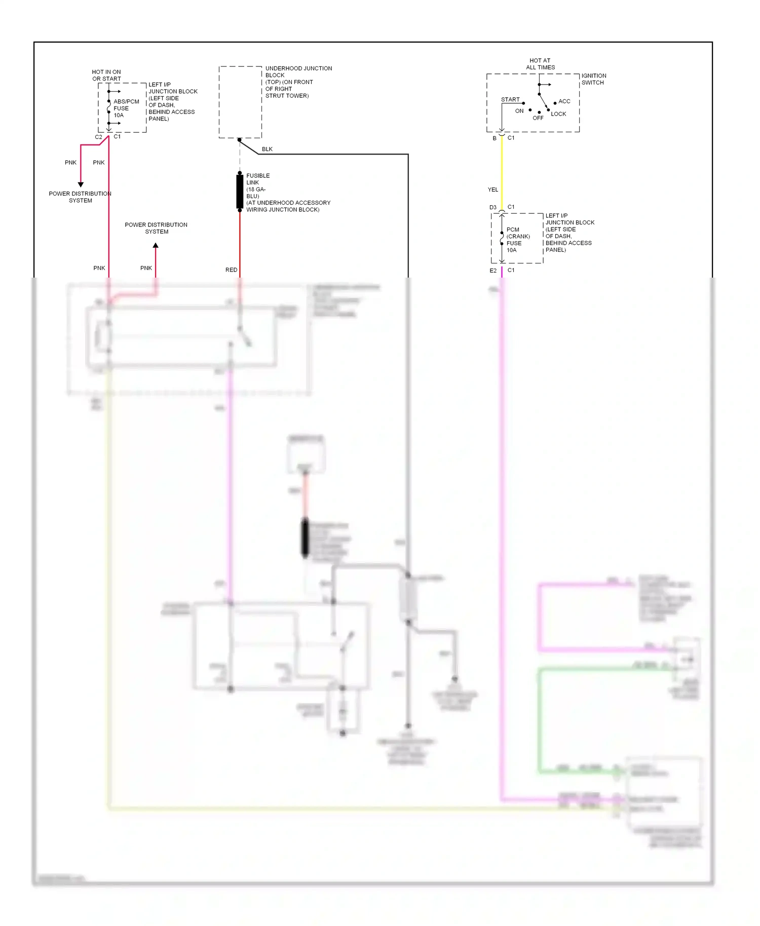 Wiring diagram starter motor for Chevrolet Impala VIII (1999-2006) (1 of 1)