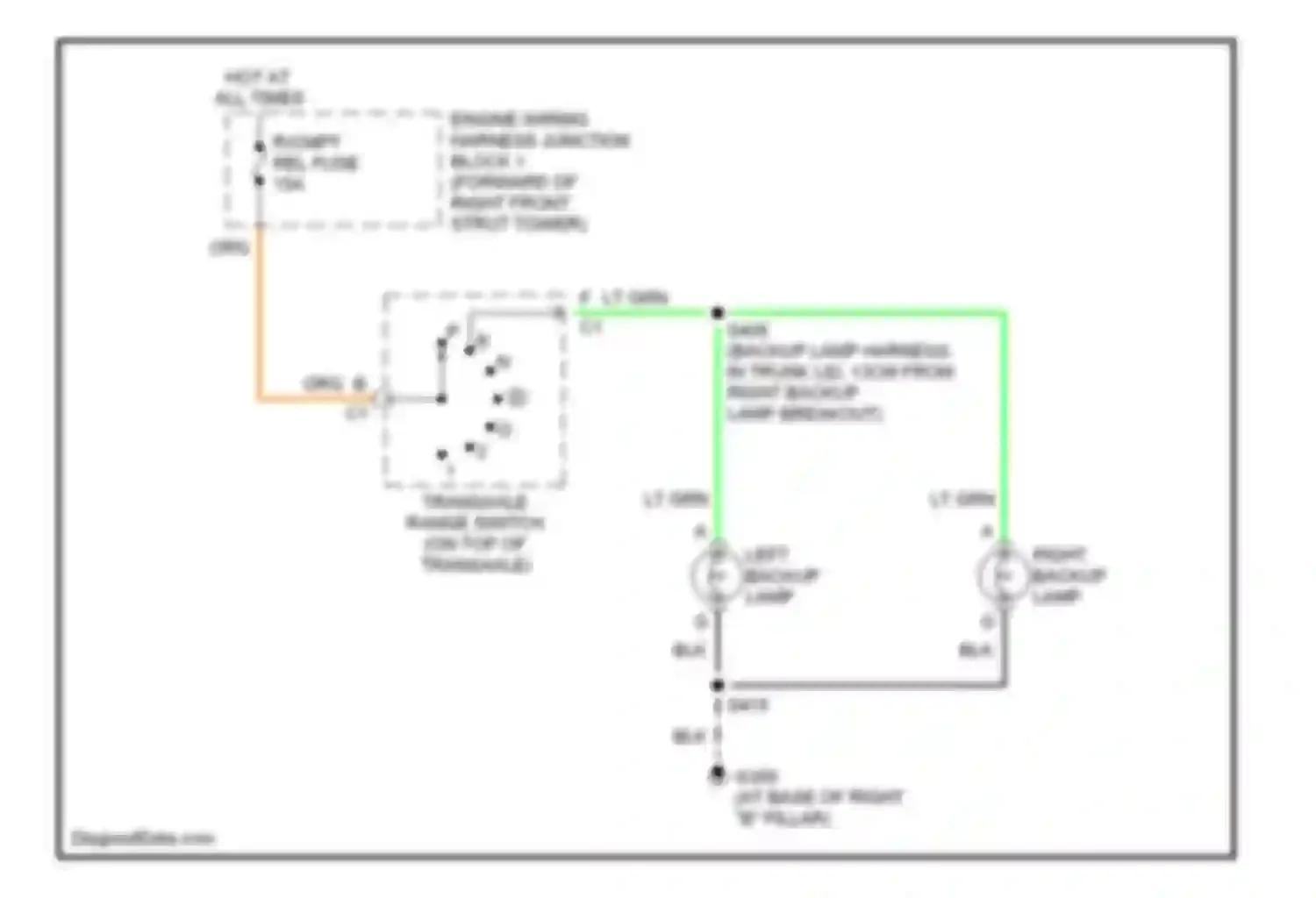 Lumina Chevrolet I (1989-2001): Back-up lamps circuit