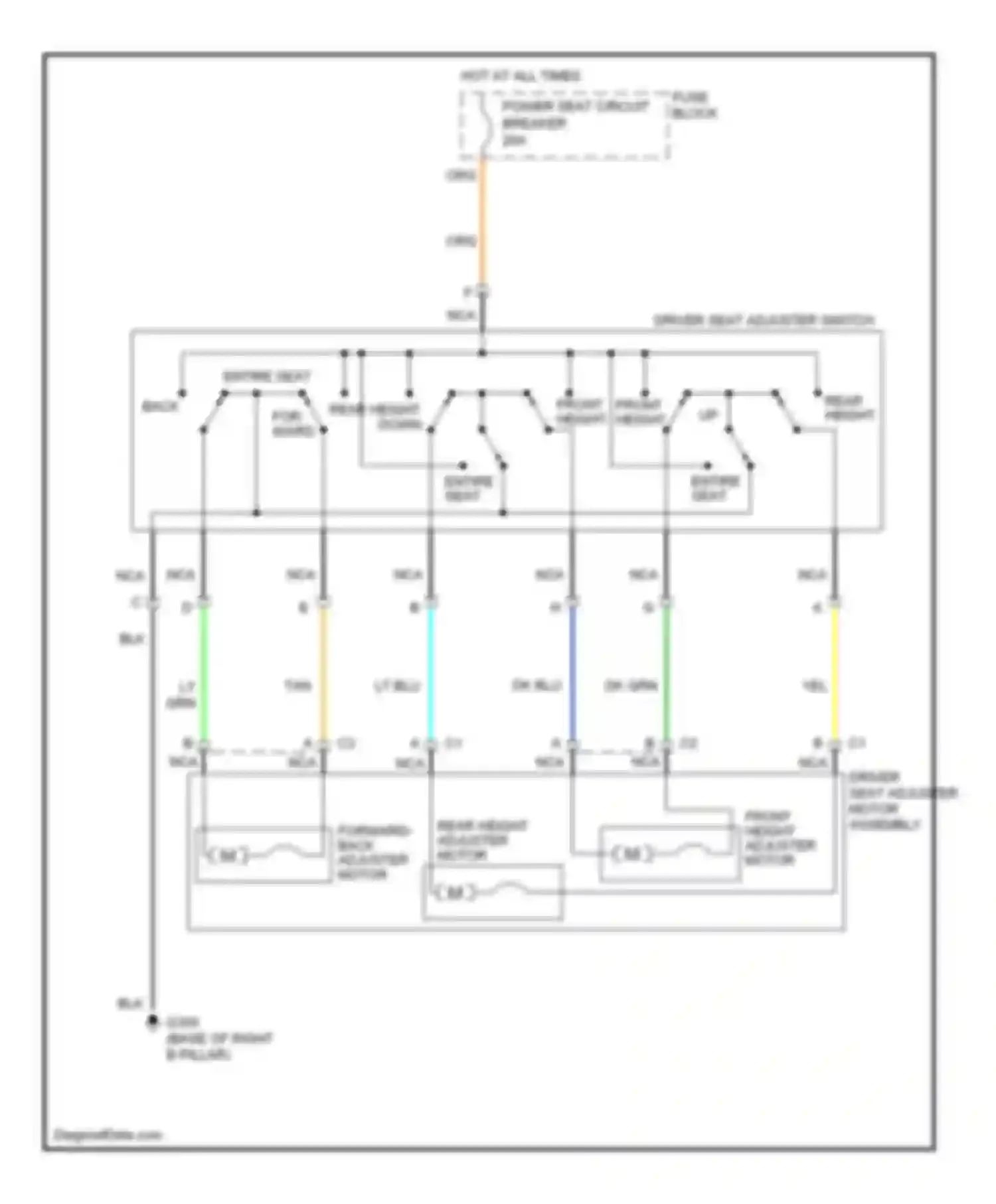 Lumina Chevrolet I (1989-2001): 6-way power seat circuit