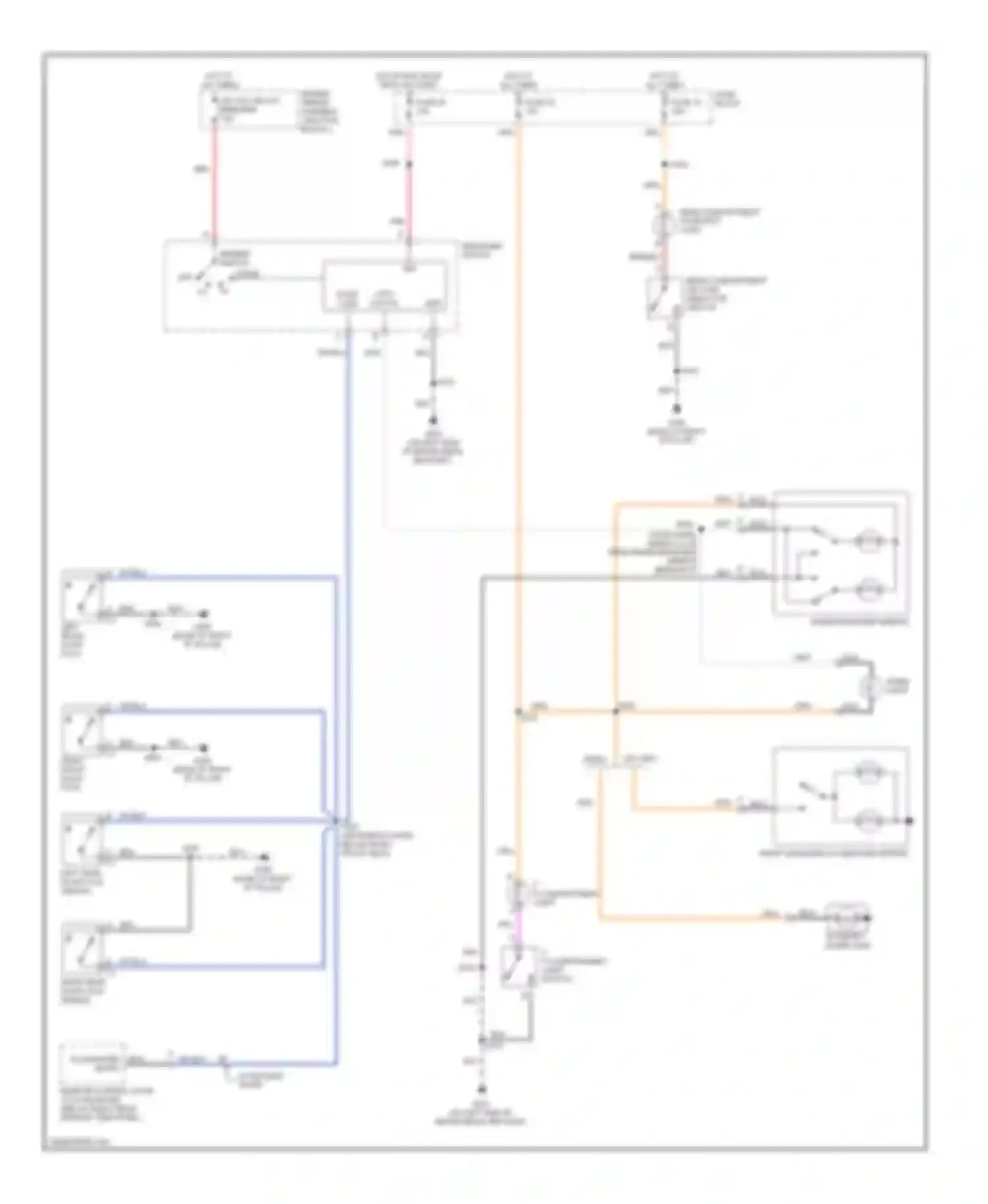 Wiring diagram right sunshade illuminated mirror for Chevrolet Lumina I (1989-2001) (1 of 1)