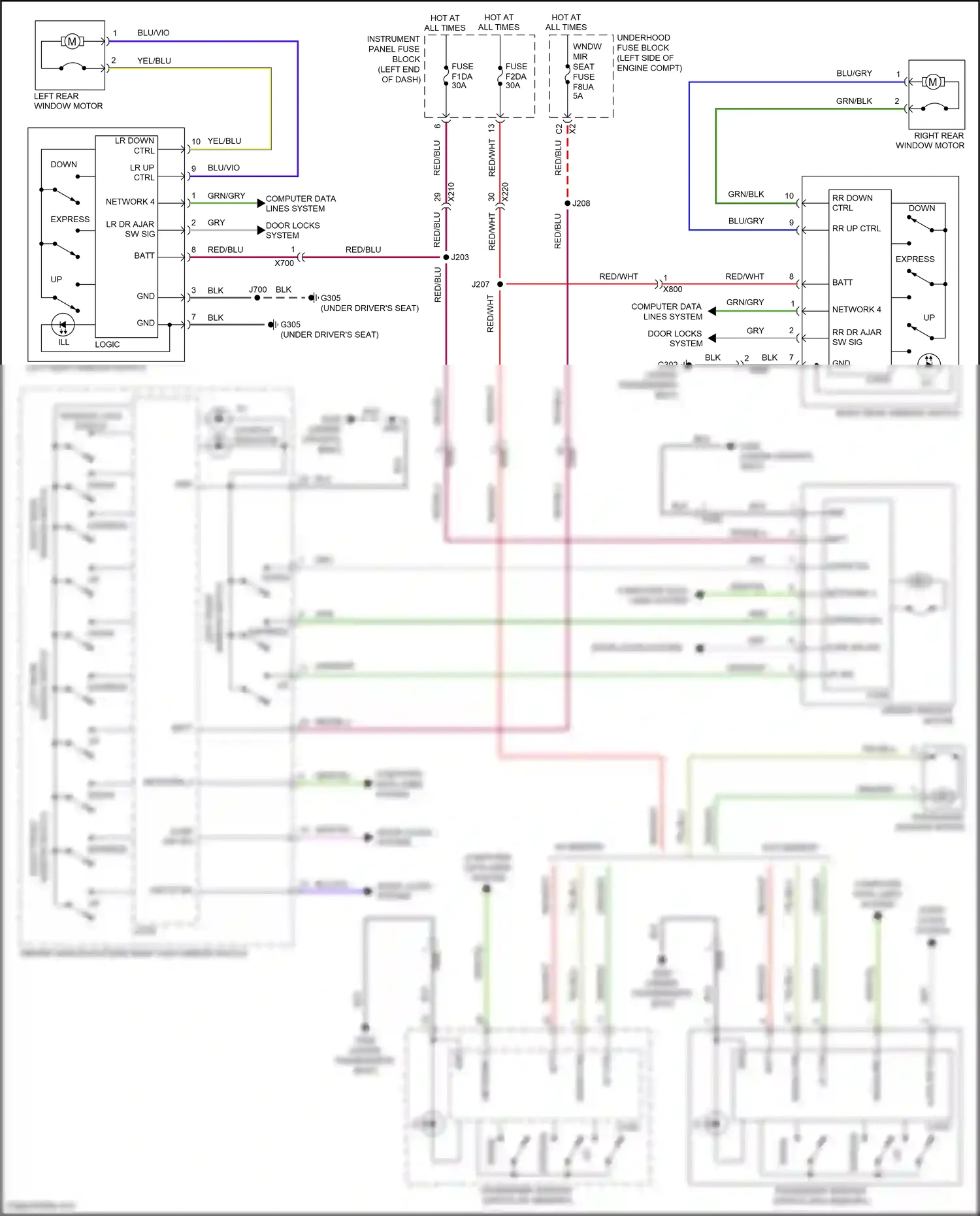 Wiring diagram down ctrl for Chevrolet Malibu IX facelift (2018-2024) (2 of 3)