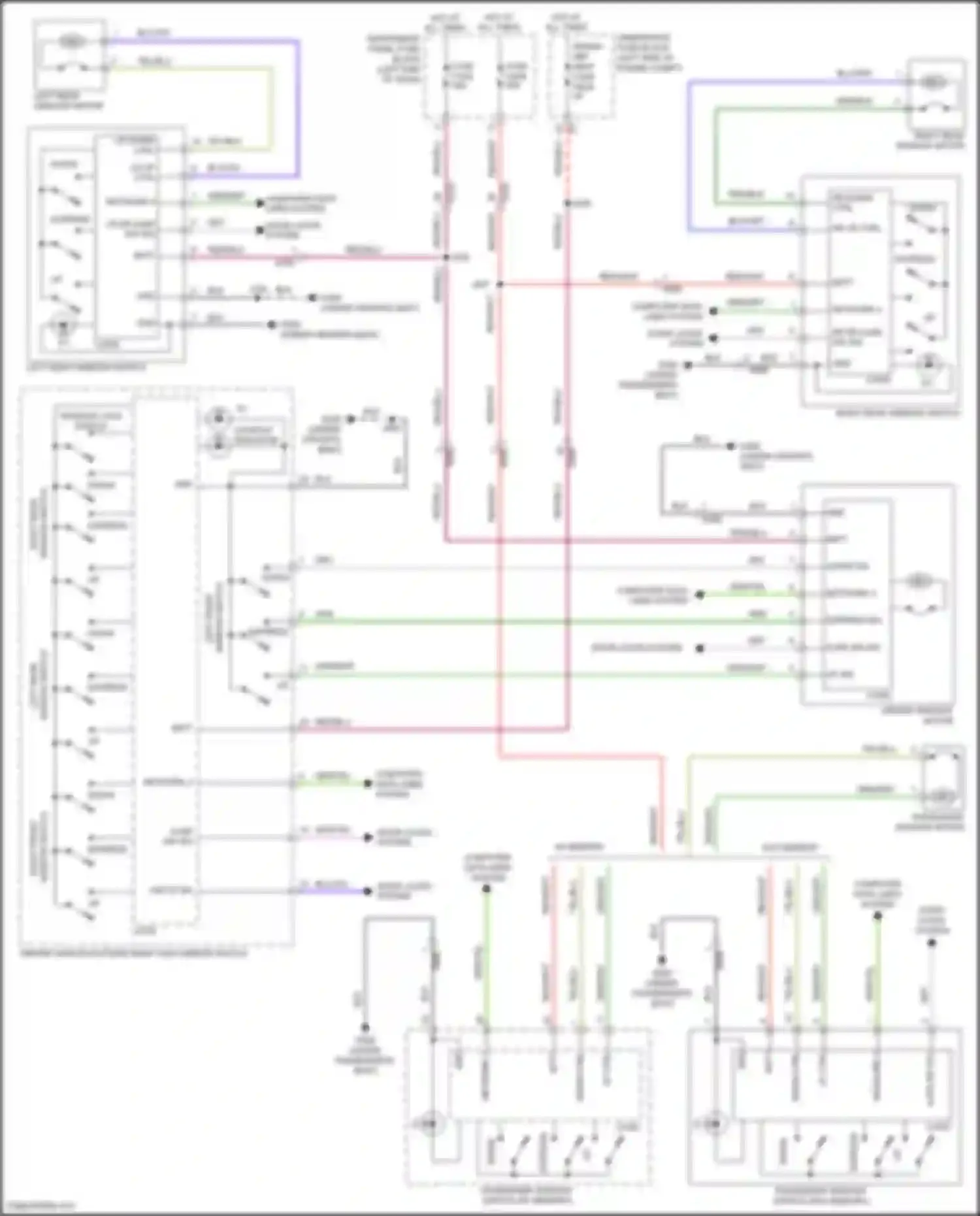 Wiring diagram driver window/outside rear view mirror switch for Chevrolet Malibu IX facelift (2018-2024) (5 of 6)