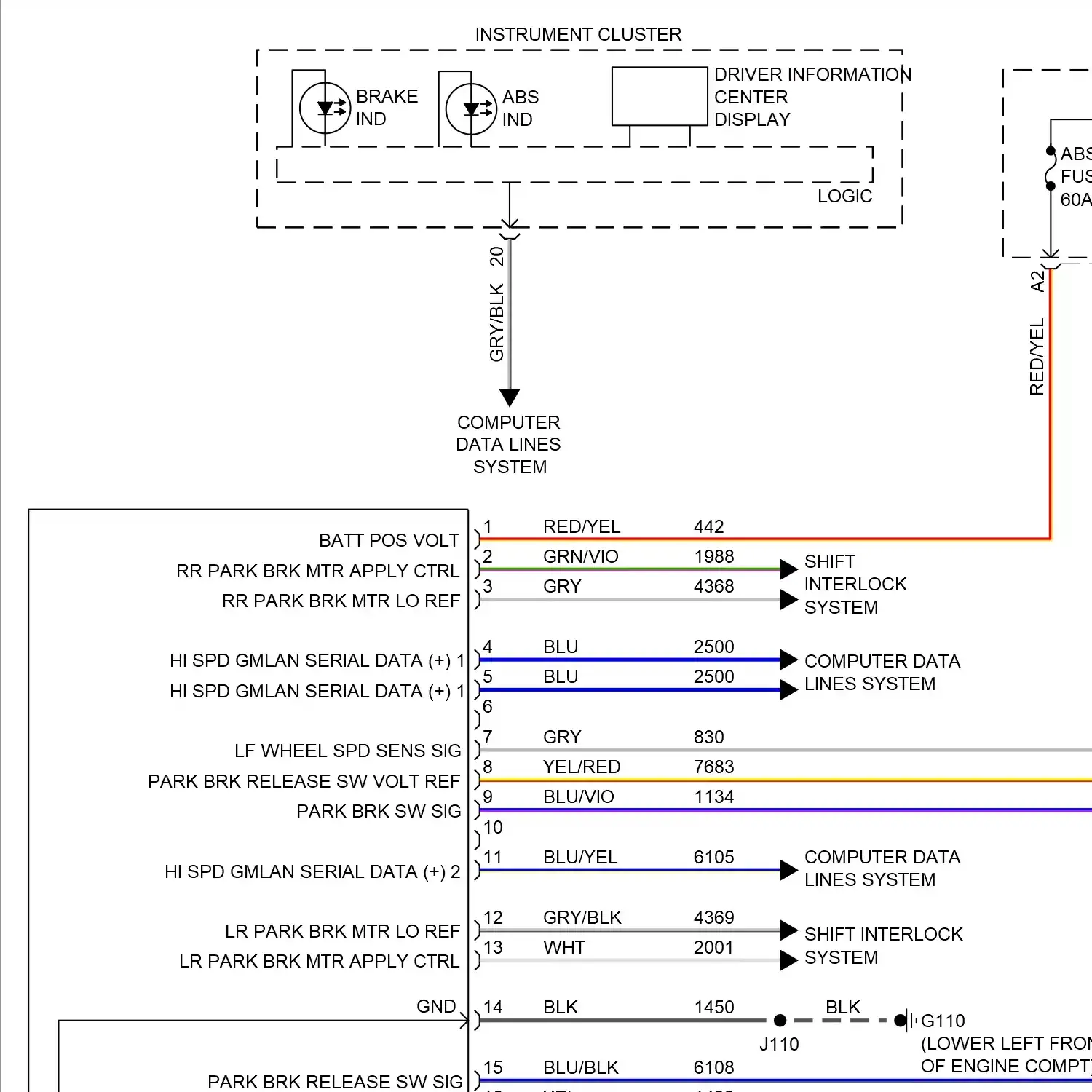 demo - Anti-lock brakes circuit, w/ power operated parking brake (1 of 2) Anti-lock brakes circuit, w/ power operated parking brake (1 of 2)