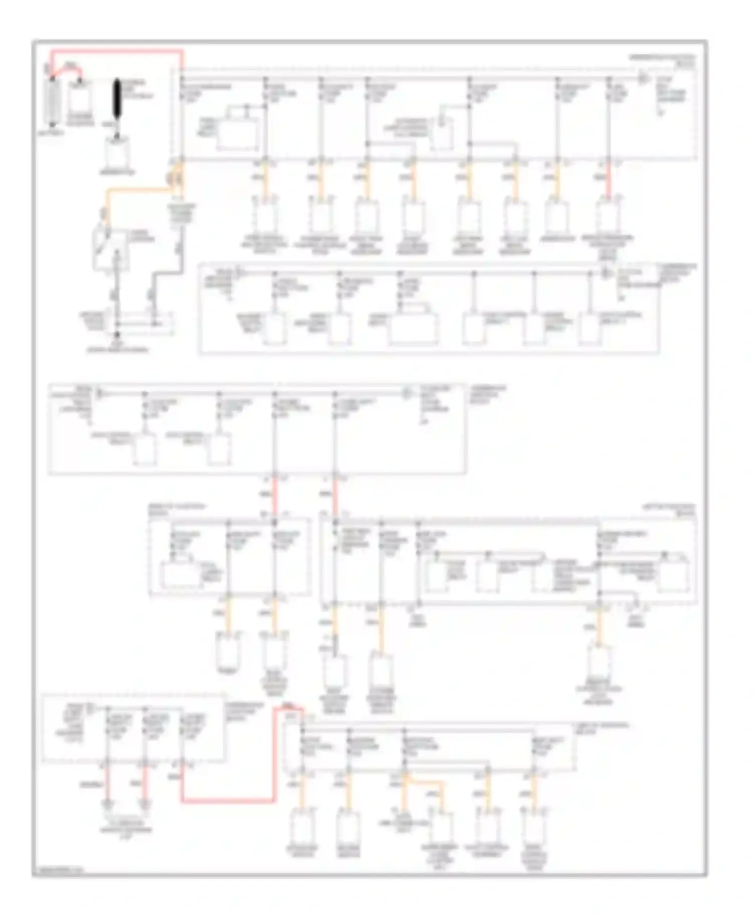 Malibu Chevrolet V facelift (2000-2003): Power distribution circuit (1 of 2)