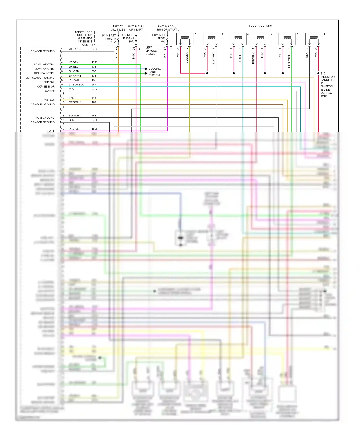 Wiring diagram automatic transaxle for Chevrolet Malibu V facelift (2000-2003) (2 of 3)