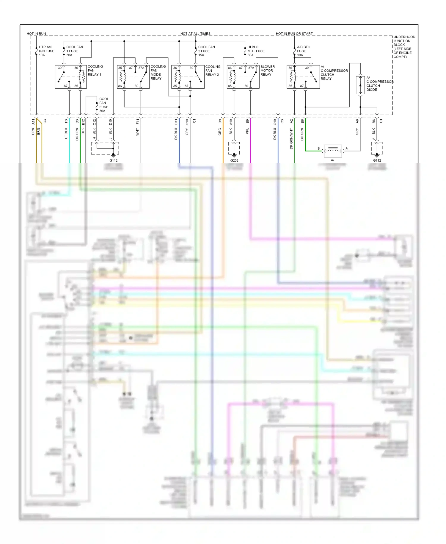 Wiring diagram blower switch for Chevrolet Malibu V facelift (2000-2003) (1 of 1)