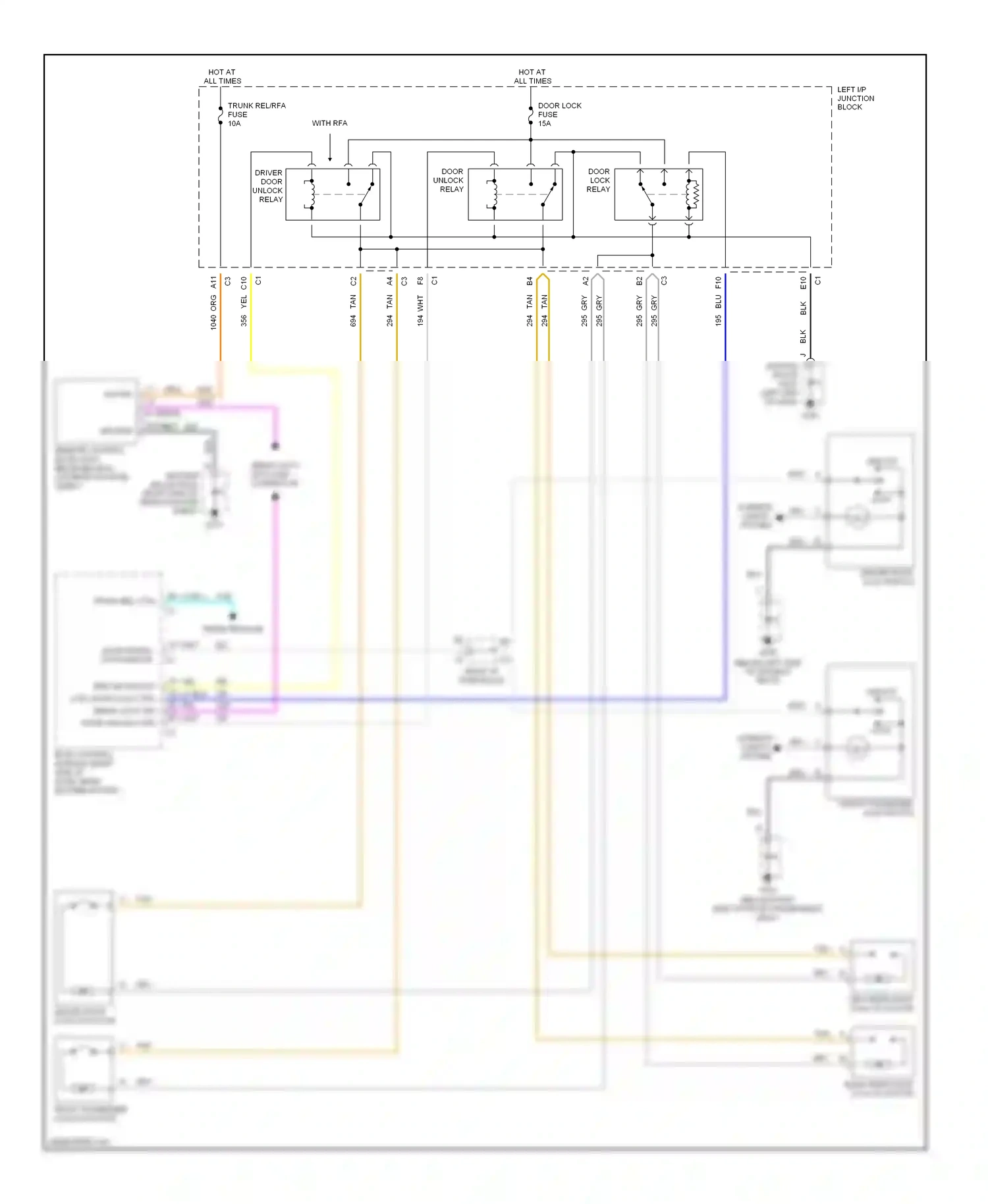 Chevrolet Malibu V facelift (2000-2003) front passenger lock switch wiring diagram  (1 of 1)