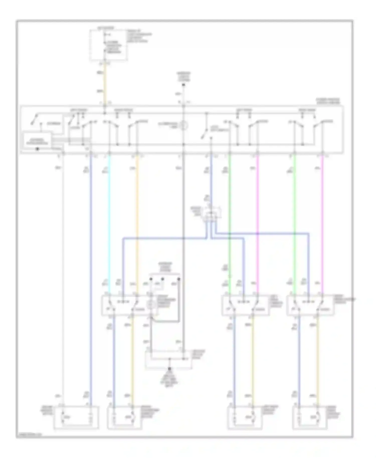 Wiring diagram front passenger window switch for Chevrolet Malibu V facelift (2000-2003) (2 of 2)