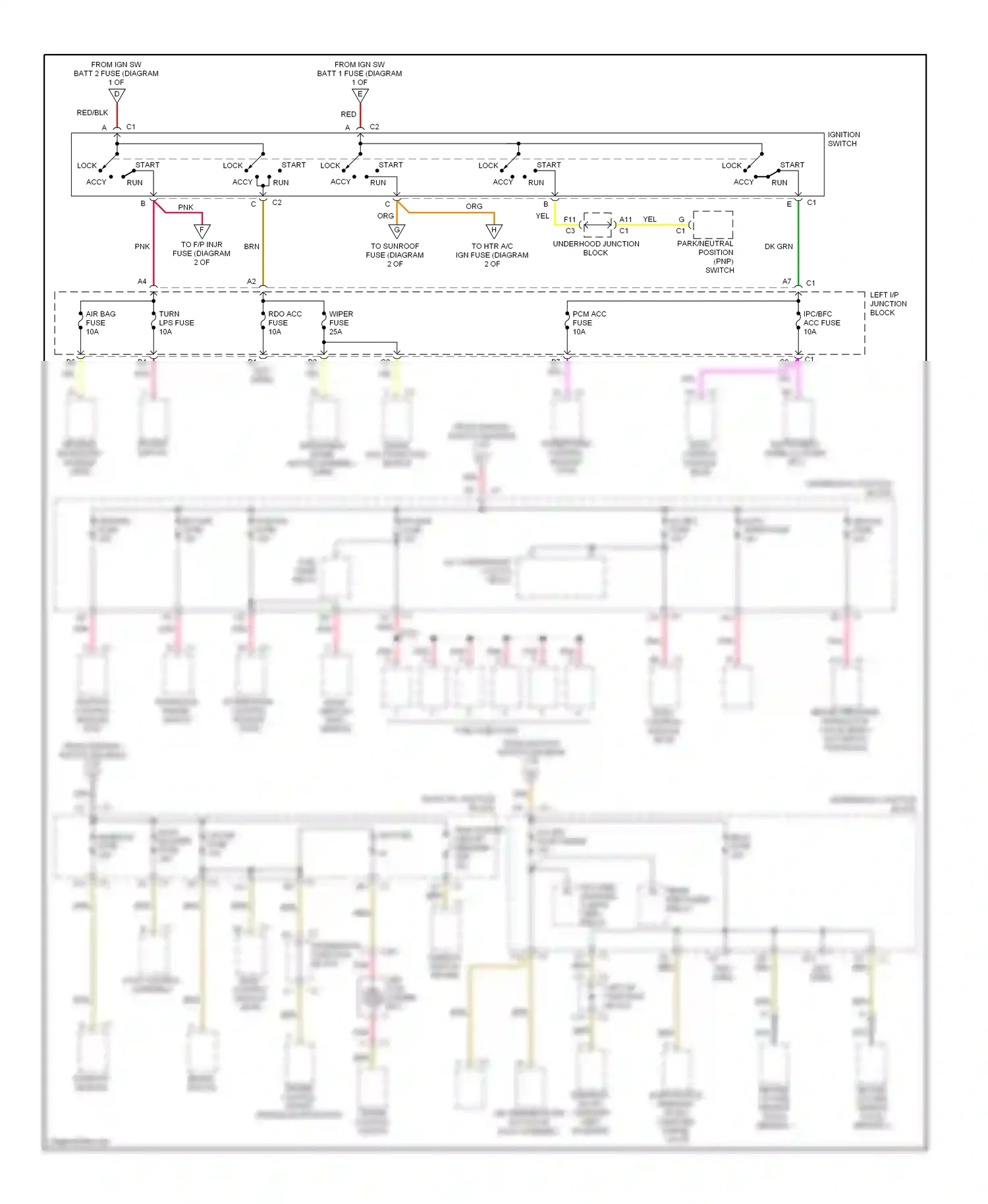 Wiring diagram ignition switch for Chevrolet Malibu V facelift (2000-2003) (3 of 4)