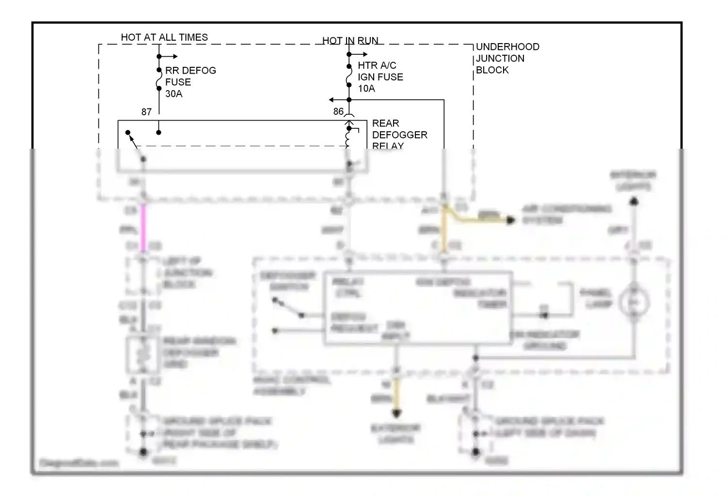 Wiring diagram relay ctrl for Chevrolet Malibu V facelift (2000-2003) (1 of 1)