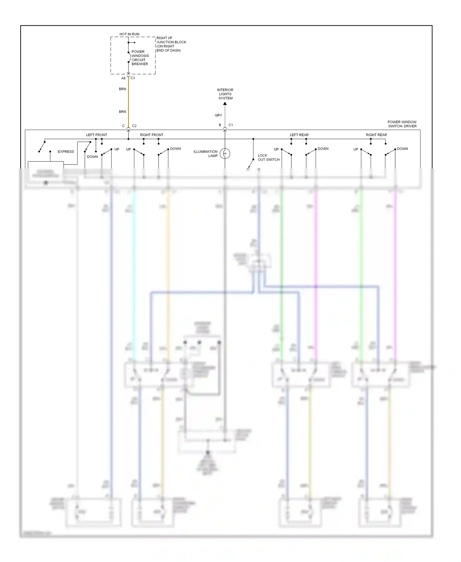 Wiring diagram right front for Chevrolet Malibu V facelift (2000-2003) (1 of 1)