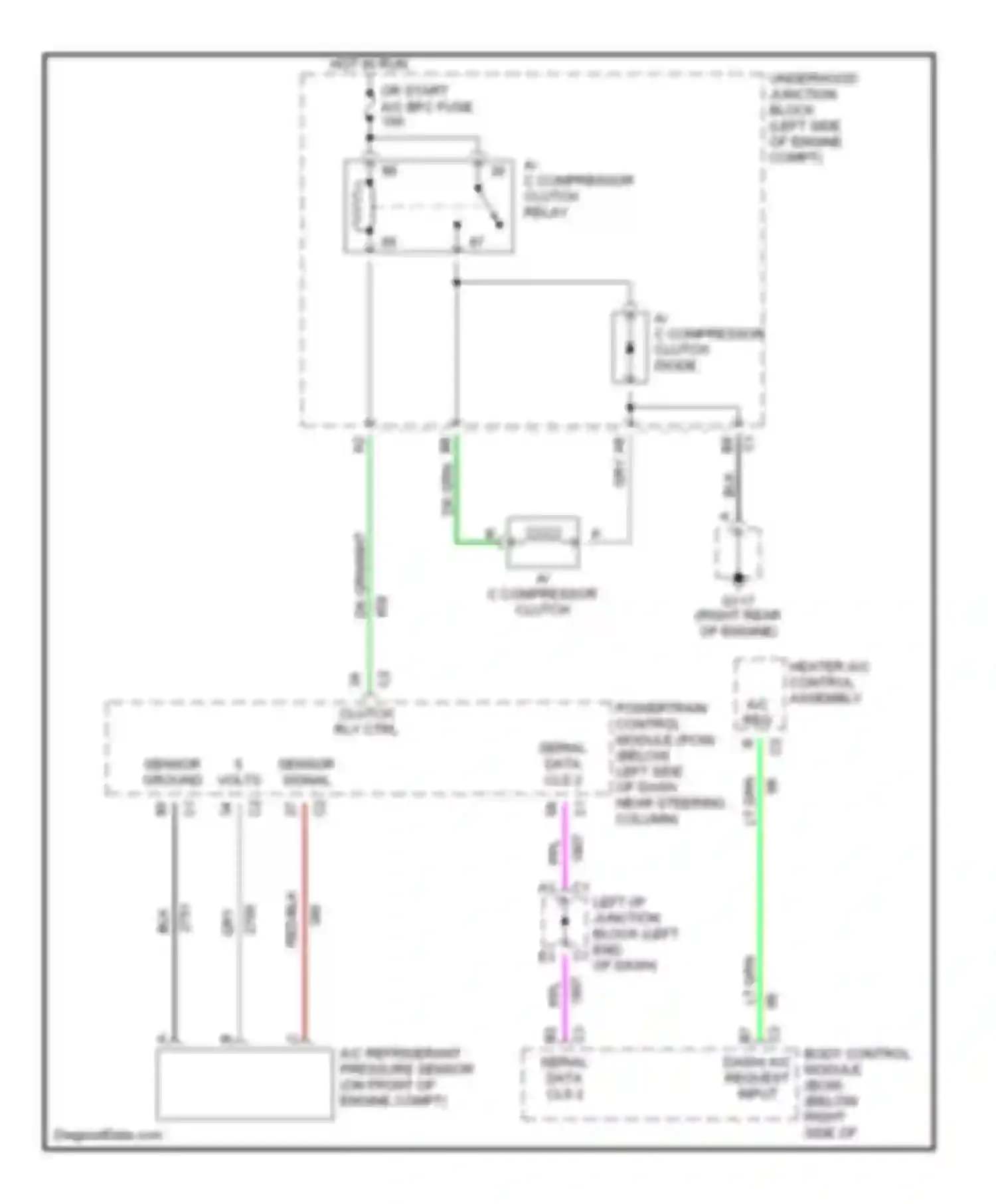 Wiring diagram sensor signal for Chevrolet Malibu V facelift (2000-2003) (1 of 2)