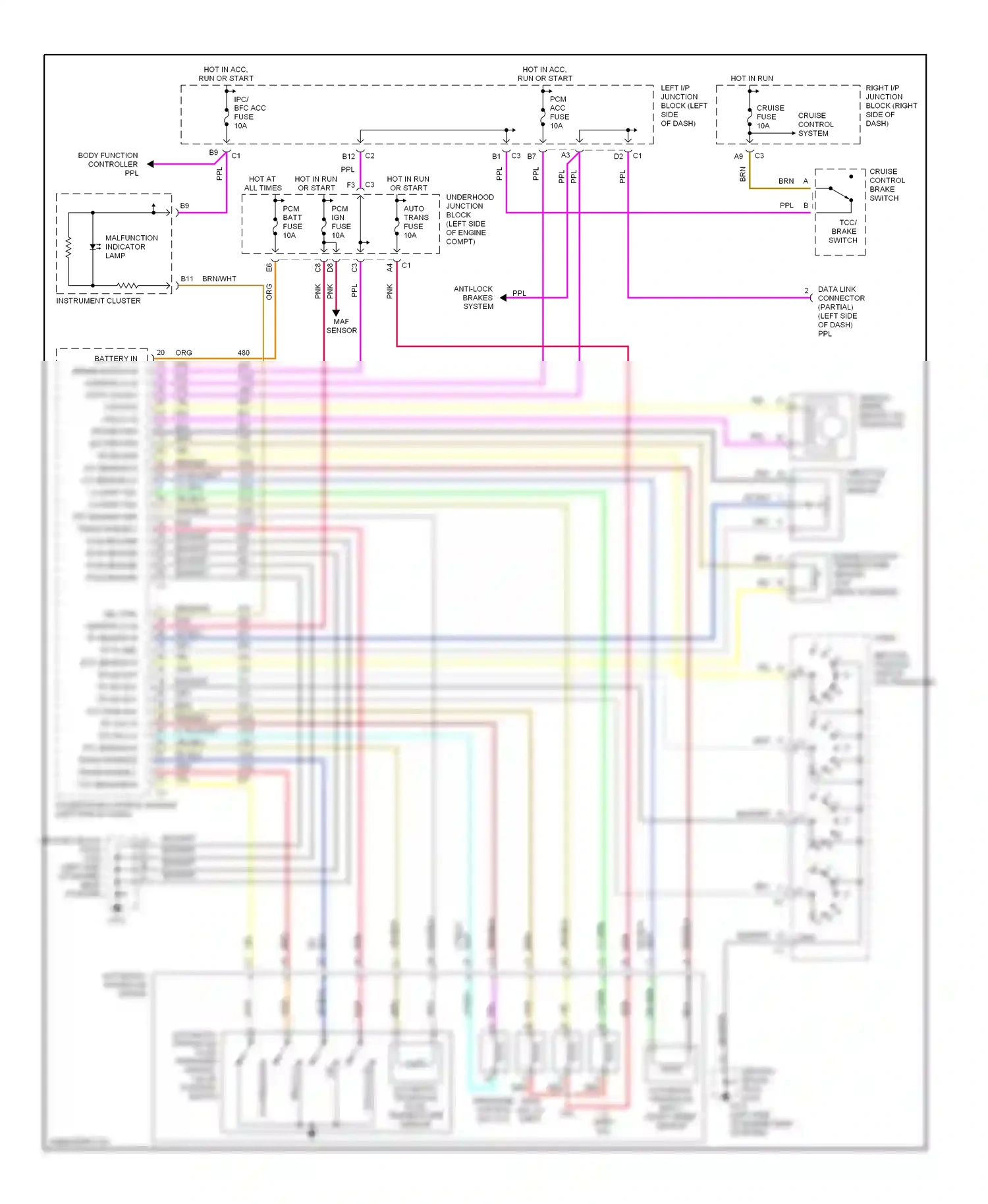 Wiring diagram automatic transaxle for Chevrolet Malibu V (1996-2000) (2 of 5)