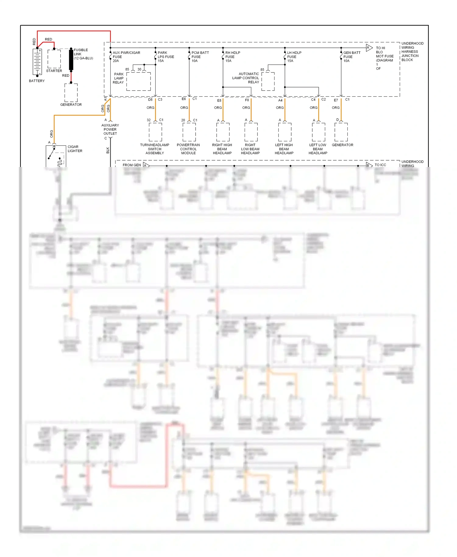 Chevrolet Malibu V (1996-2000) body function controller wiring diagram  (2 of 3)
