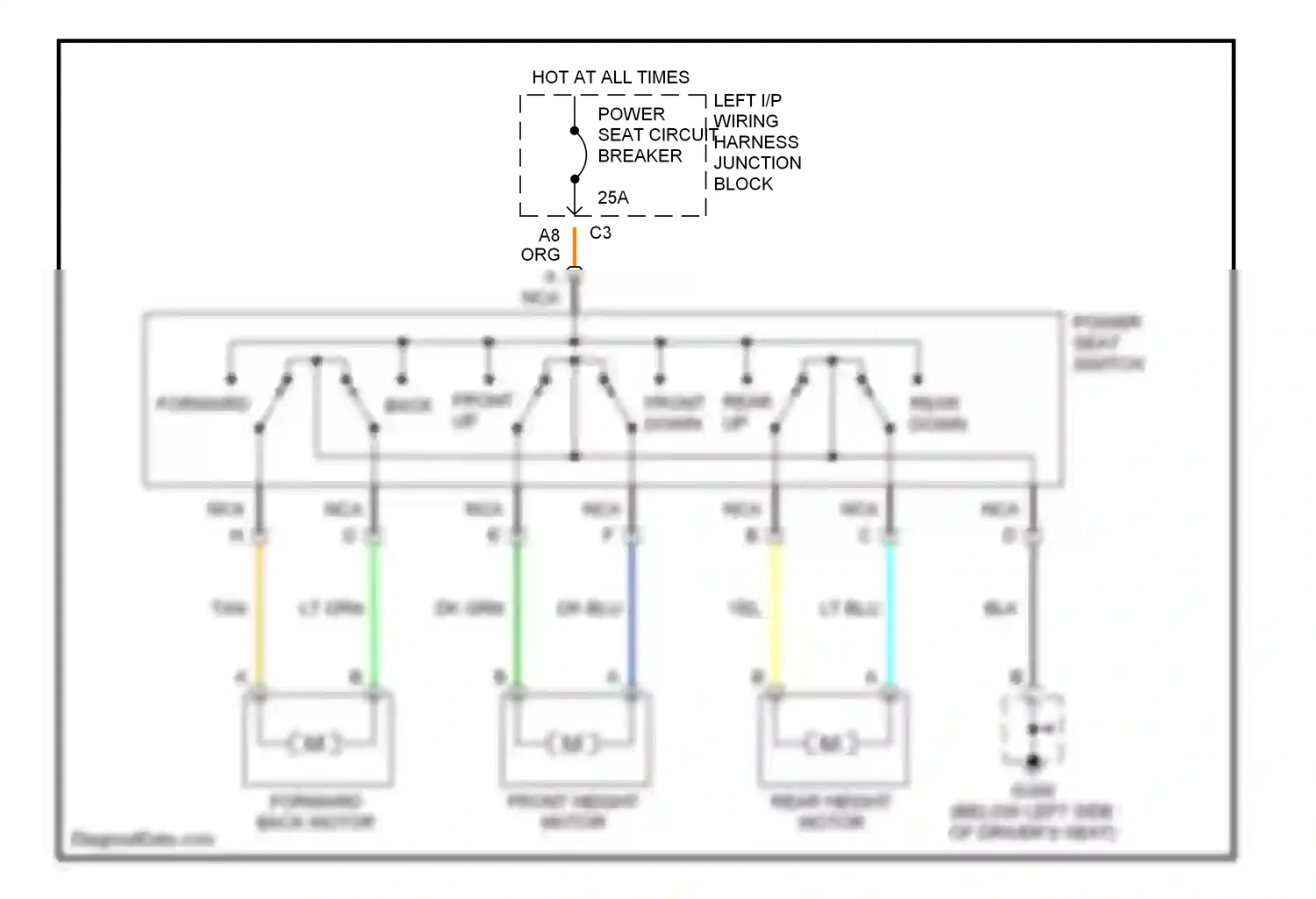 Wiring diagram forward/ back motor for Chevrolet Malibu V (1996-2000) (1 of 1)