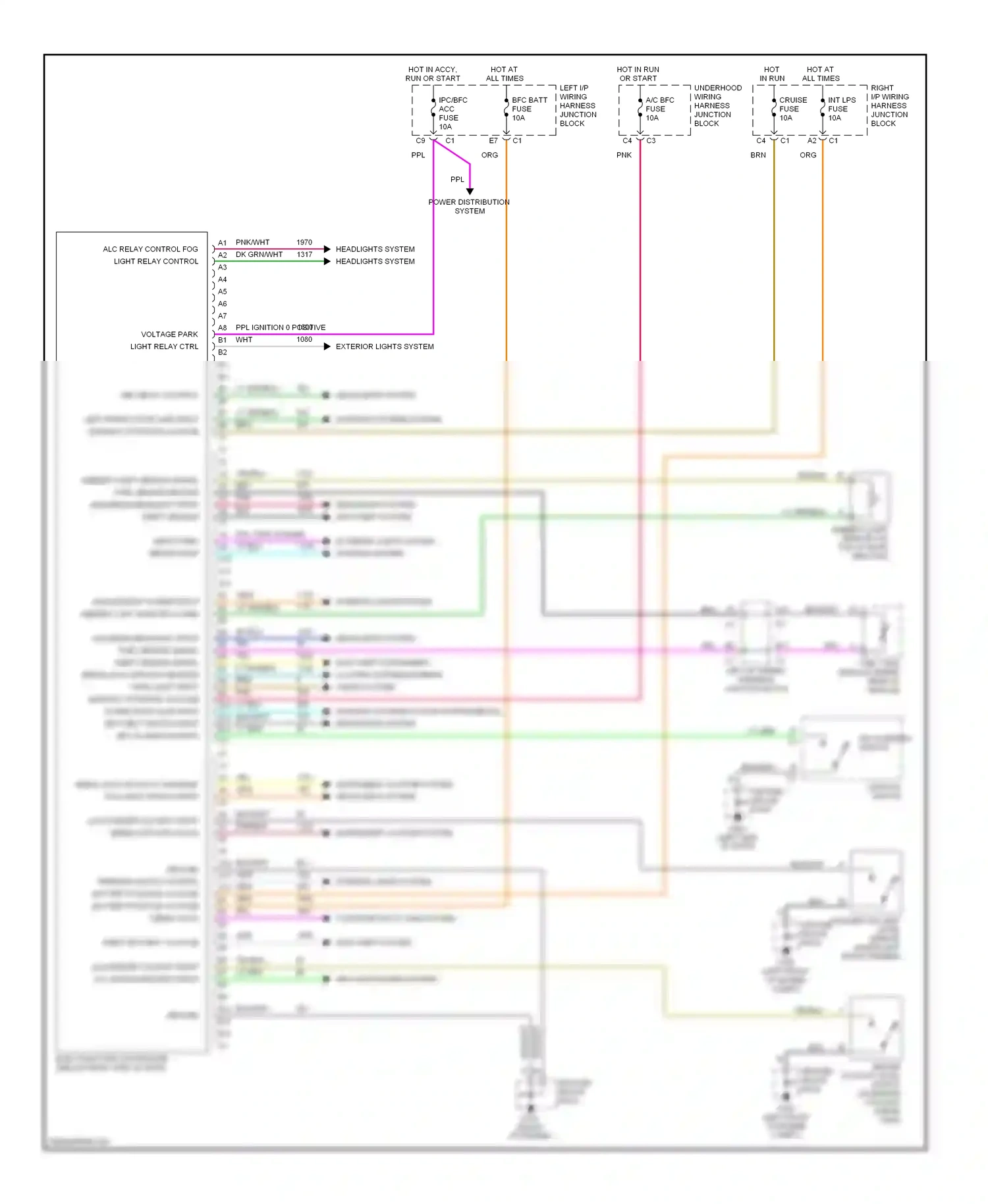 Chevrolet Malibu V (1996-2000) ignition switch wiring diagram  (1 of 4)