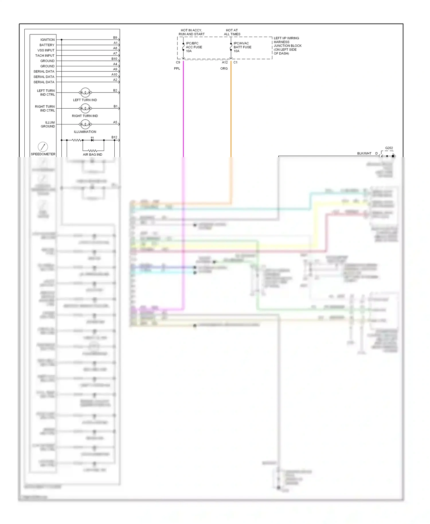 Wiring diagram low washer ind ctrl for Chevrolet Malibu V (1996-2000) (1 of 1)