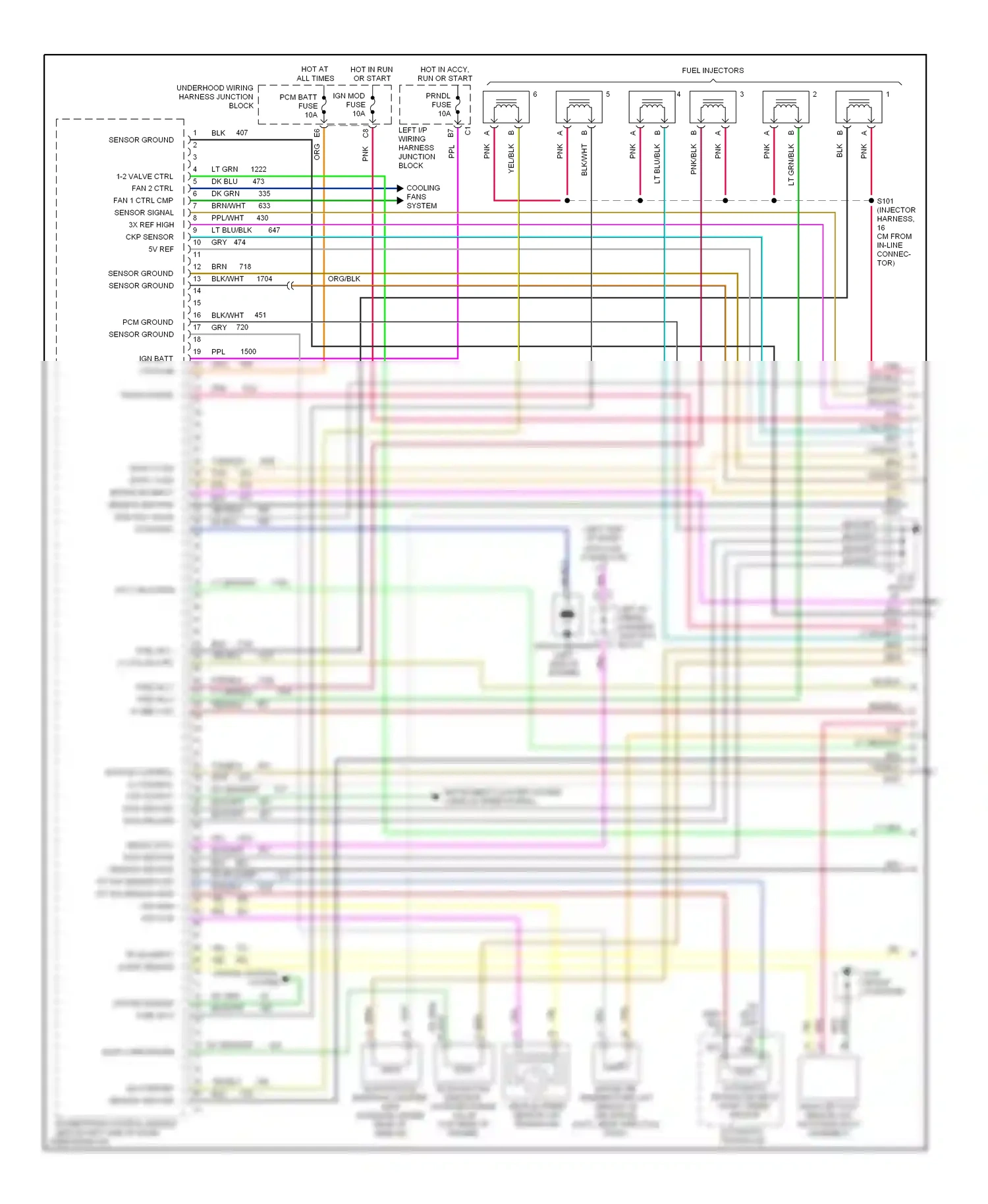 Chevrolet Malibu V (1996-2000) trans range "a" wiring diagram  (1 of 1)