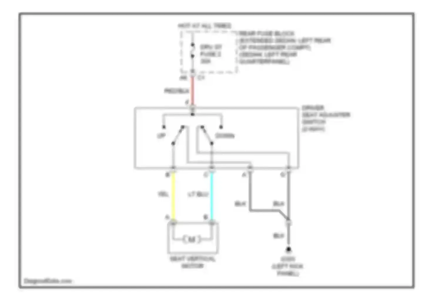 Malibu Chevrolet VI facelift (2006-2008): 2-way adjustable power seat circuit