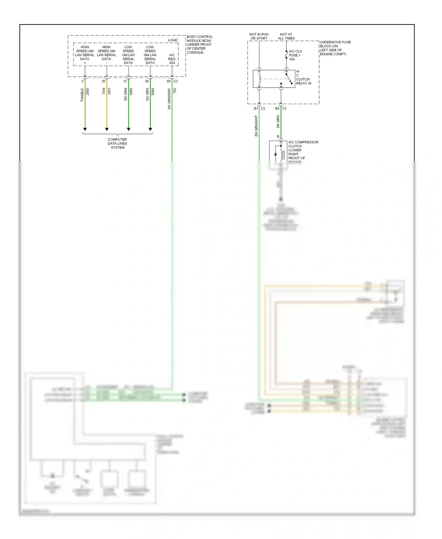Chevrolet Malibu VI facelift (2006-2008) a/c request switch wiring diagram  (1 of 2)