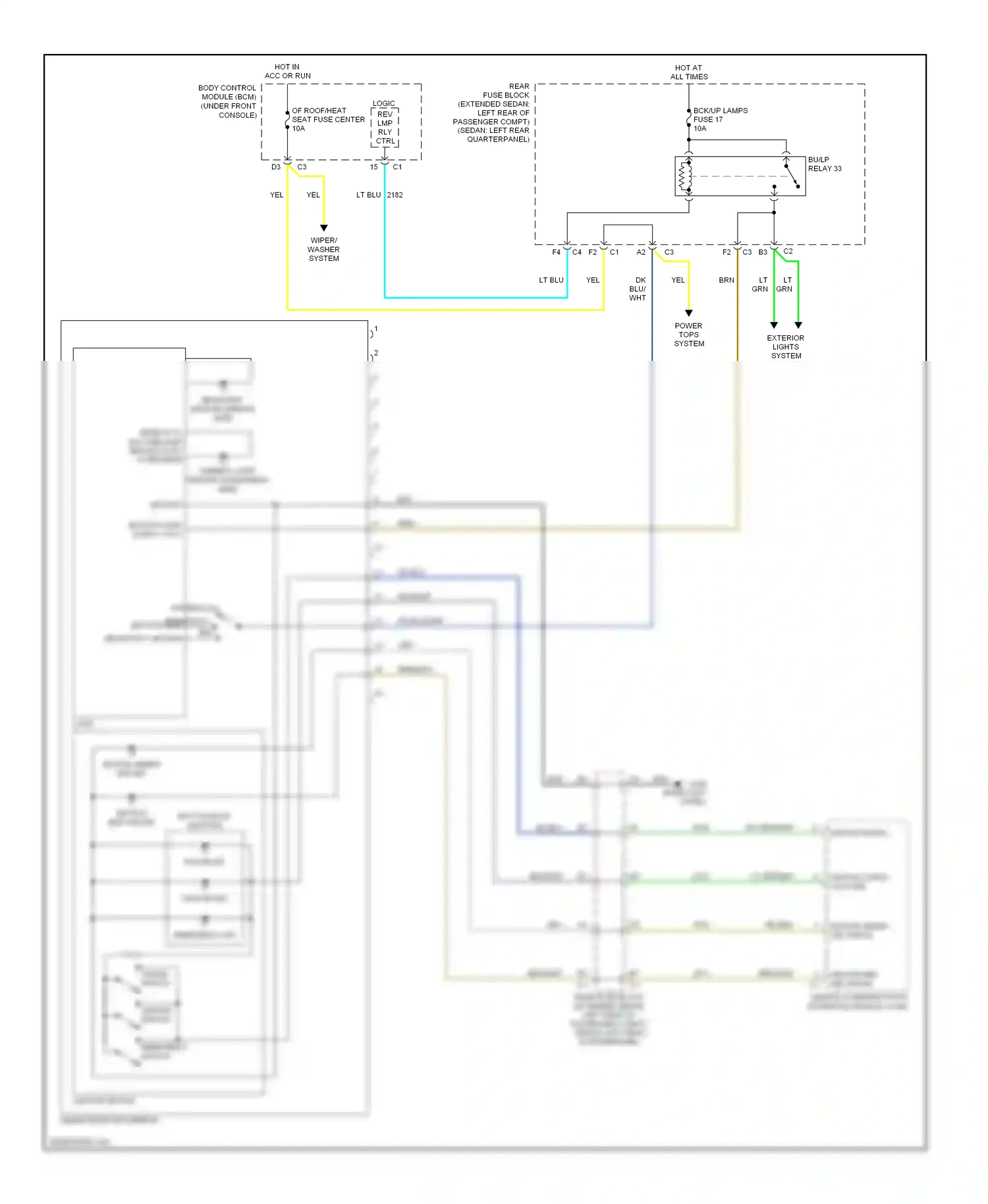 Wiring diagram button back lighting for Chevrolet Malibu VI facelift (2006-2008) (1 of 1)