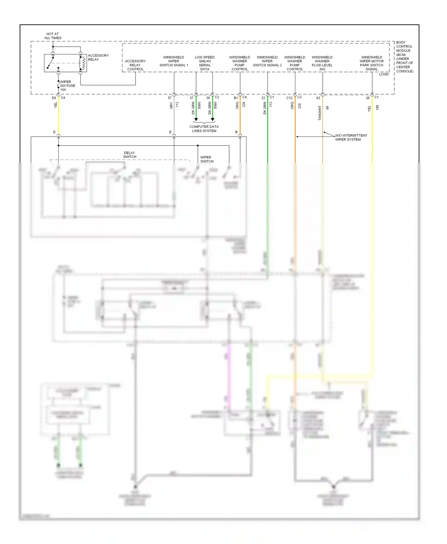 Wiring diagram delay switch for Chevrolet Malibu VI facelift (2006-2008) (1 of 1)