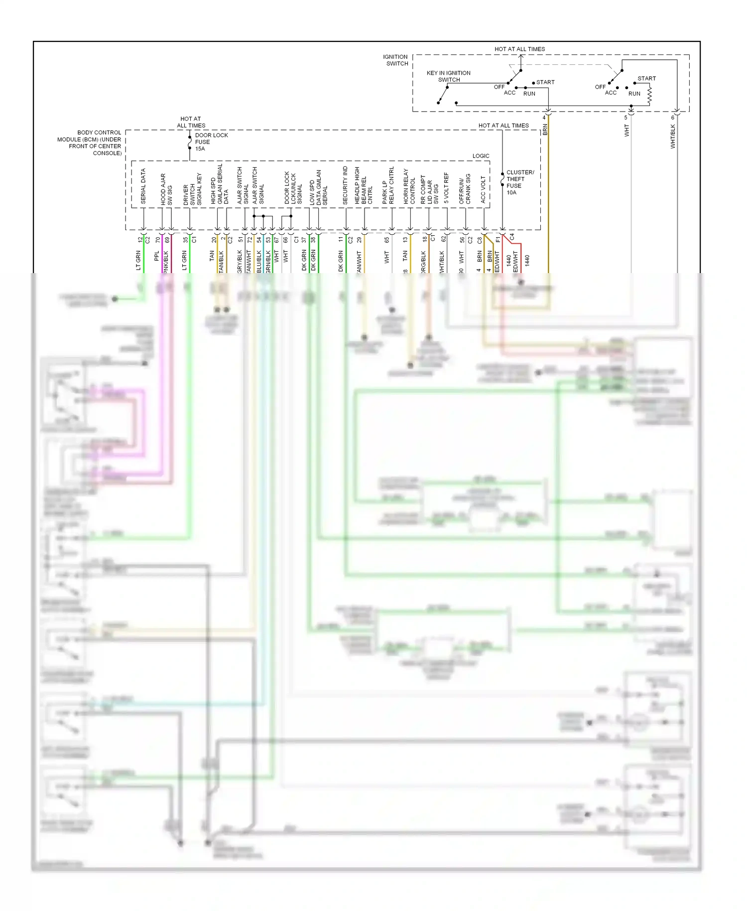 Wiring diagram ignition switch for Chevrolet Malibu VI facelift (2006-2008) (4 of 10)