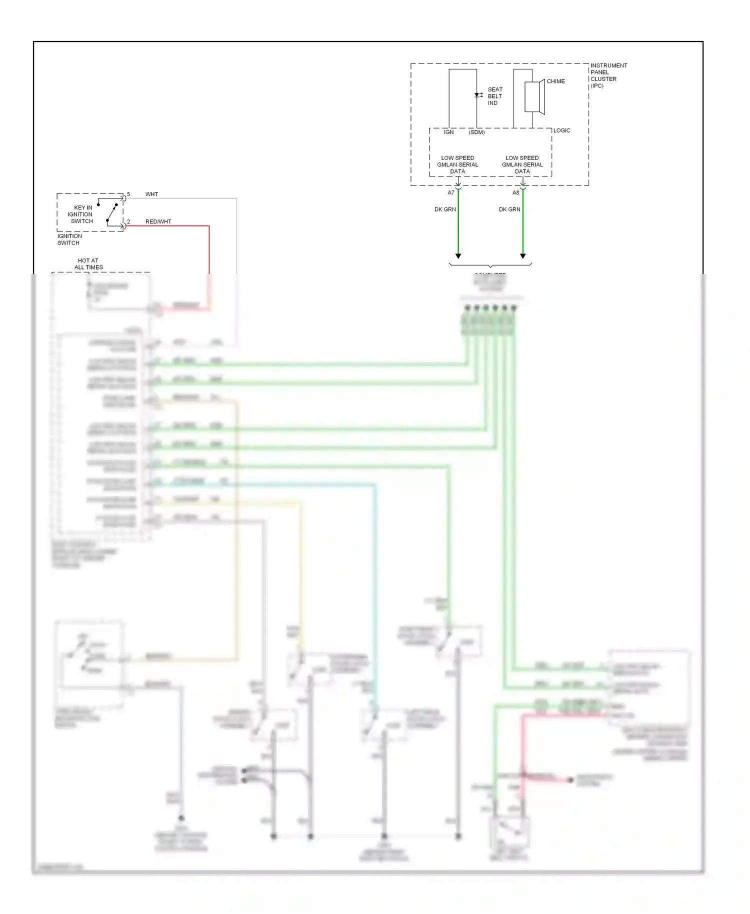 Wiring diagram ignition switch for Chevrolet Malibu VI facelift (2006-2008) (7 of 10)