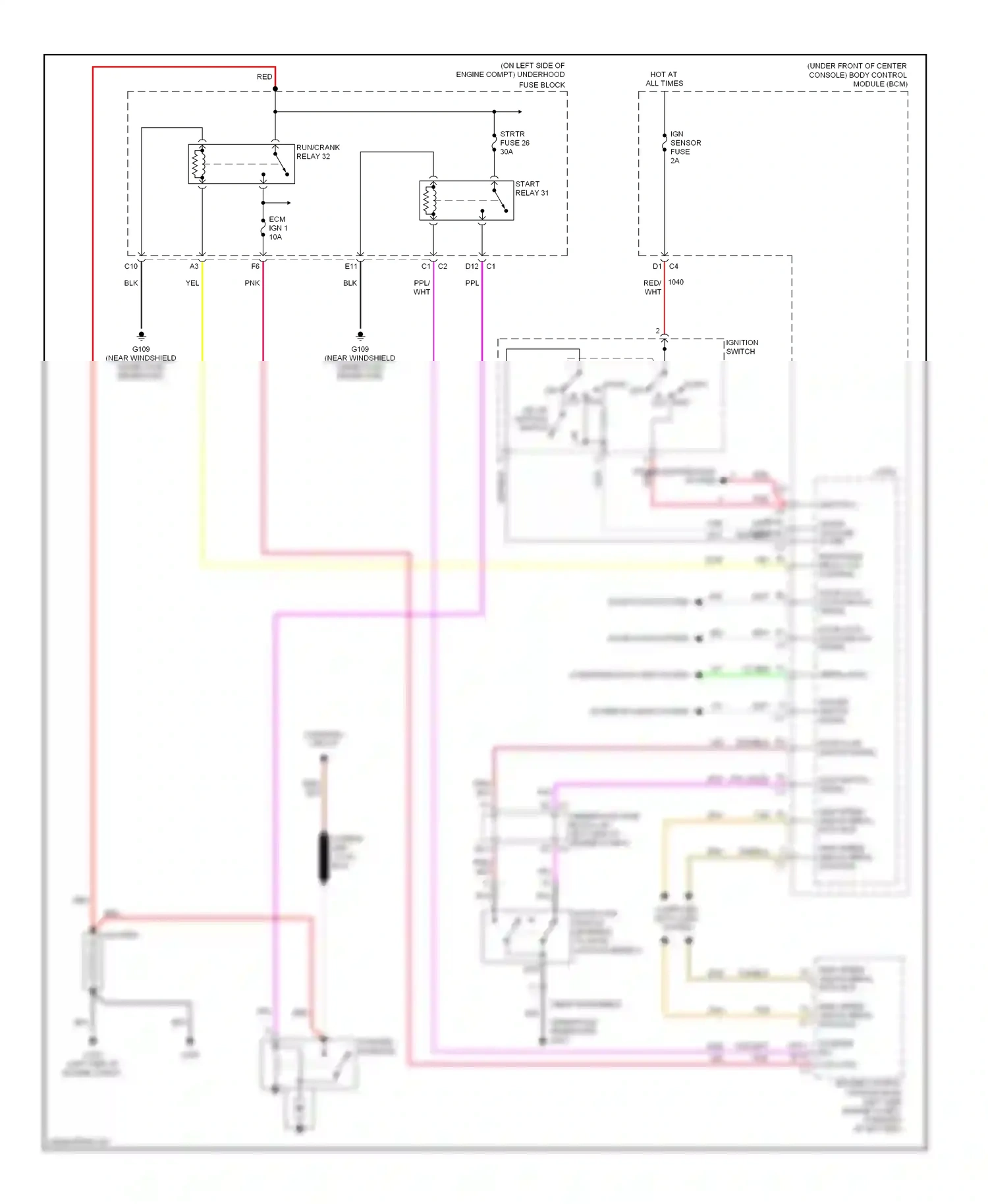 Wiring diagram ignition switch for Chevrolet Malibu VI facelift (2006-2008) (3 of 10)
