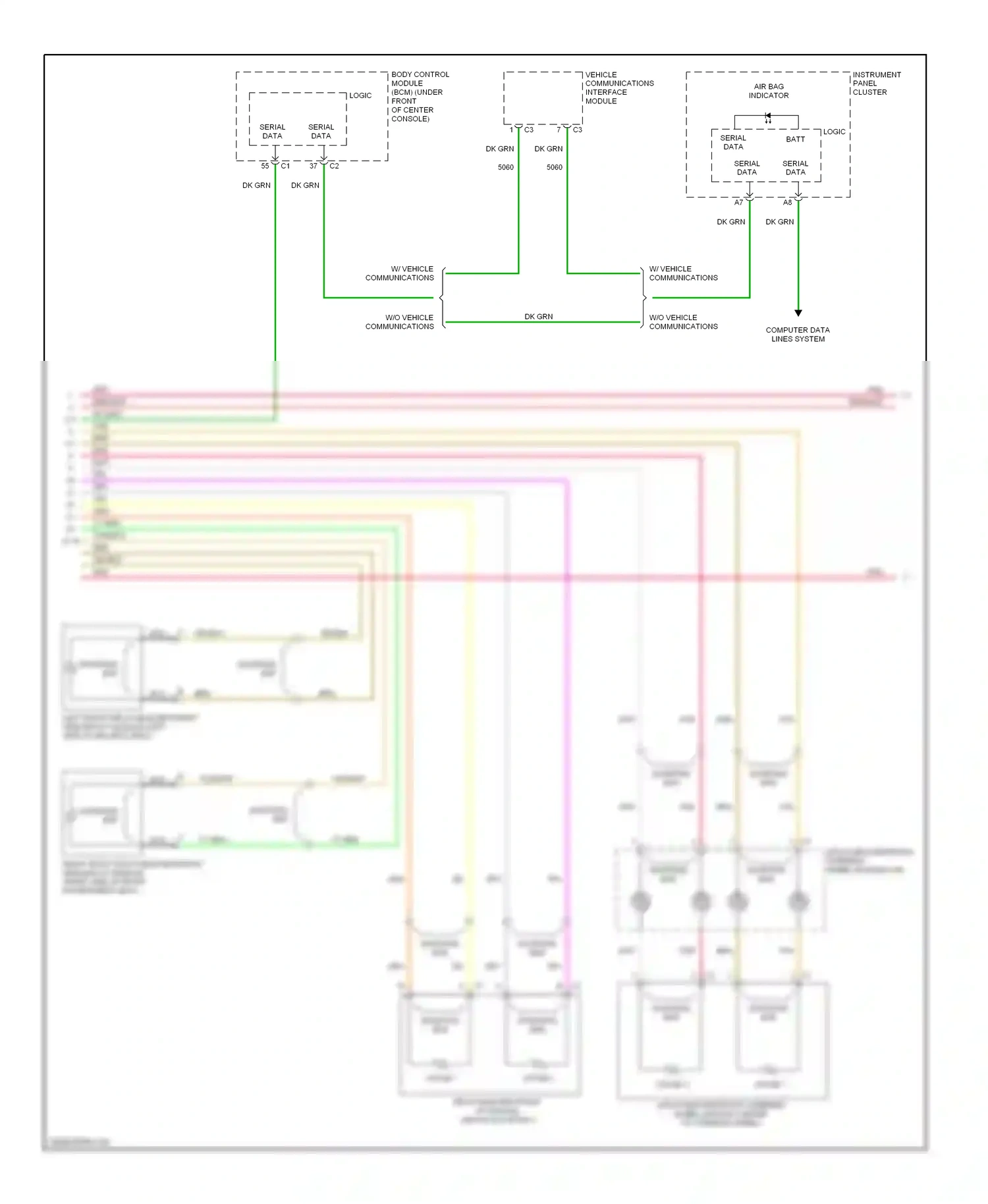 Chevrolet Malibu VI facelift (2006-2008) vehicle communications interface module wiring diagram  (3 of 3)