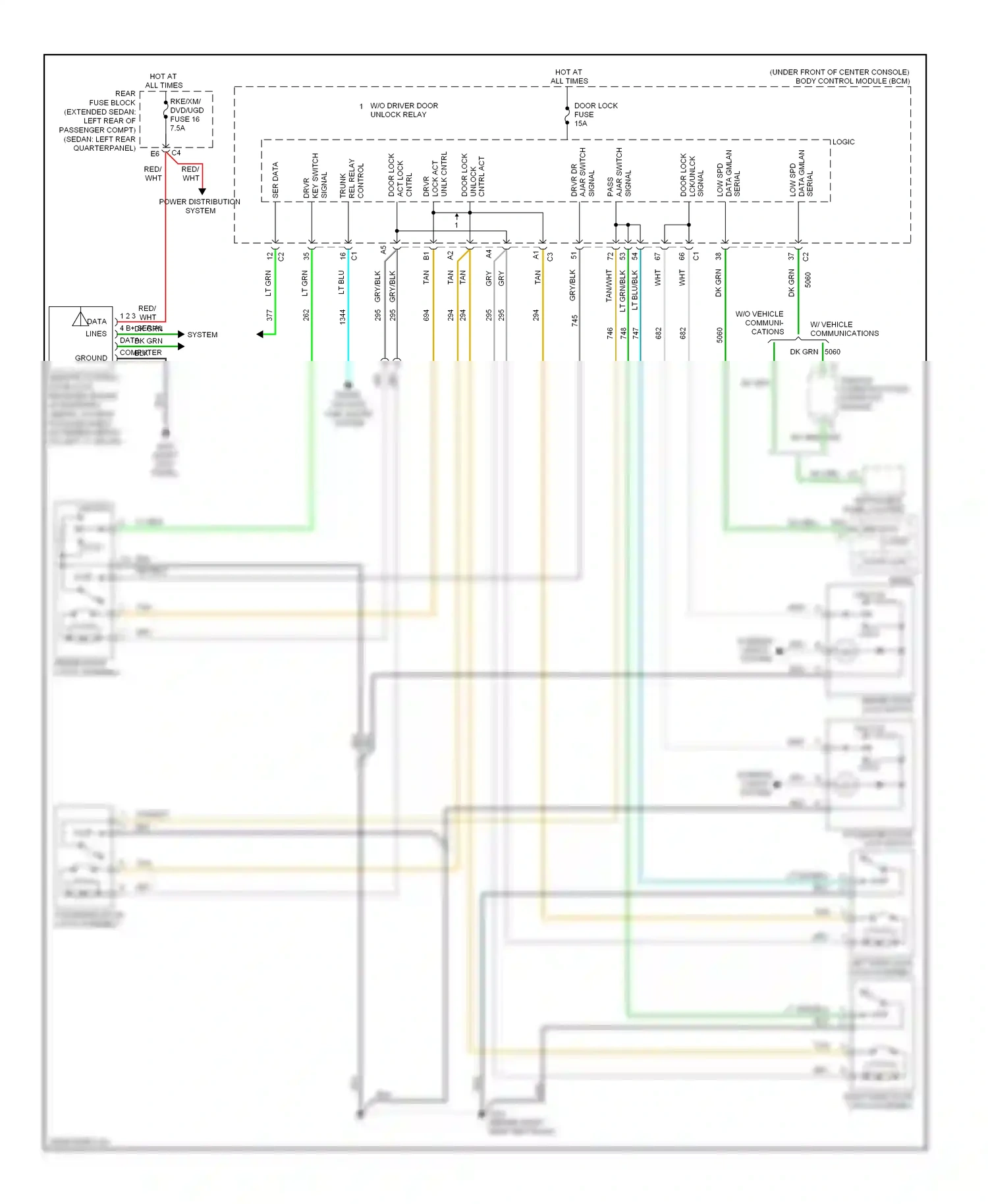 Chevrolet Malibu VI facelift (2006-2008) vehicle communications interface module wiring diagram  (2 of 3)
