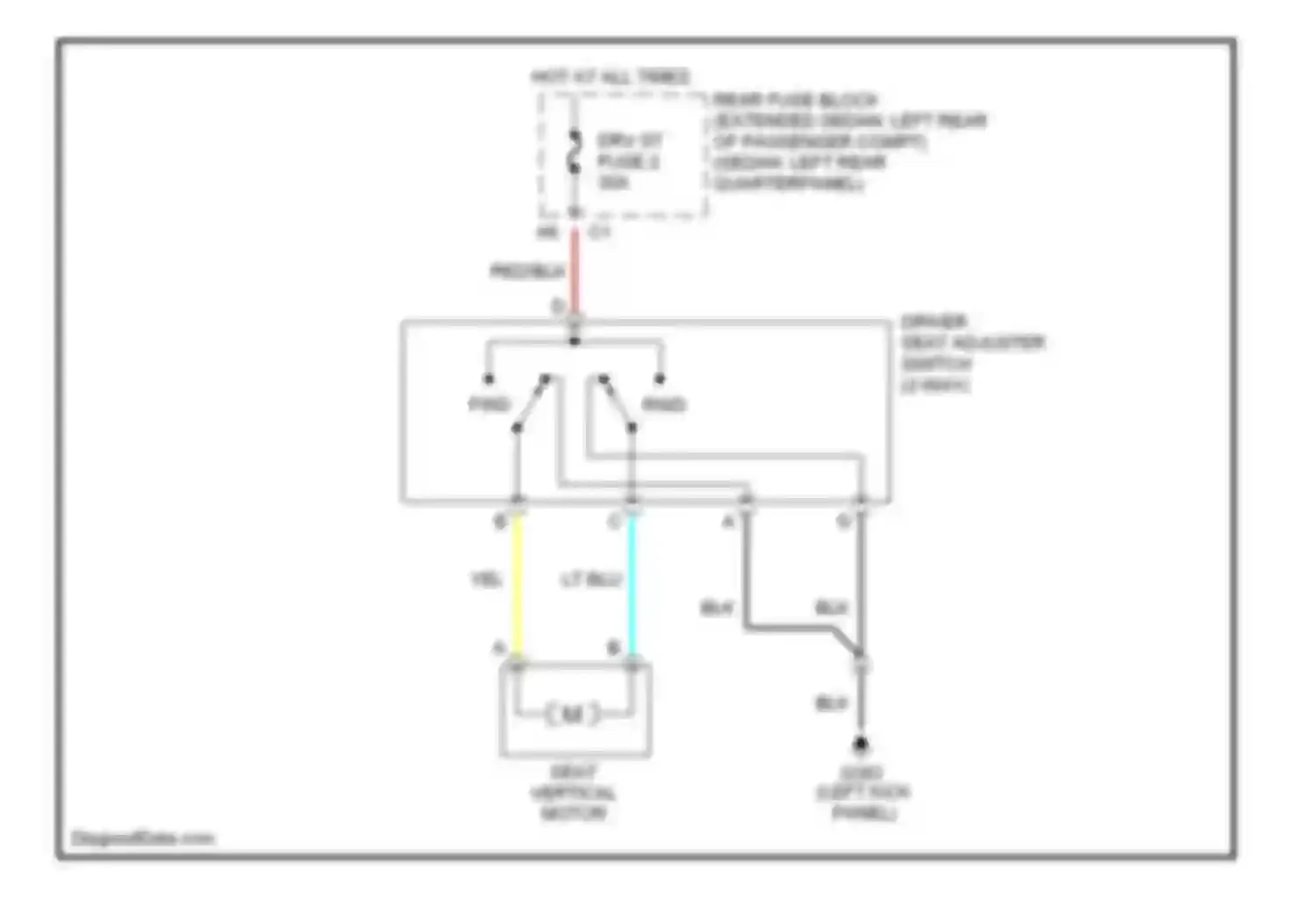 Malibu Chevrolet VI (2003-2006): 2-way adjustable power seat circuit