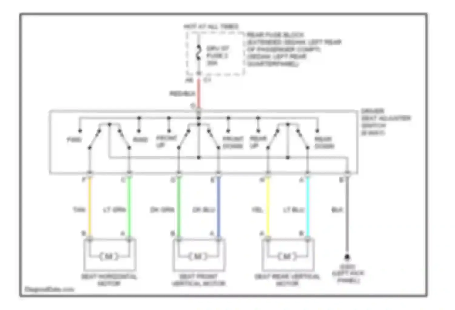 Malibu Chevrolet VI (2003-2006): 6-way power seat circuit