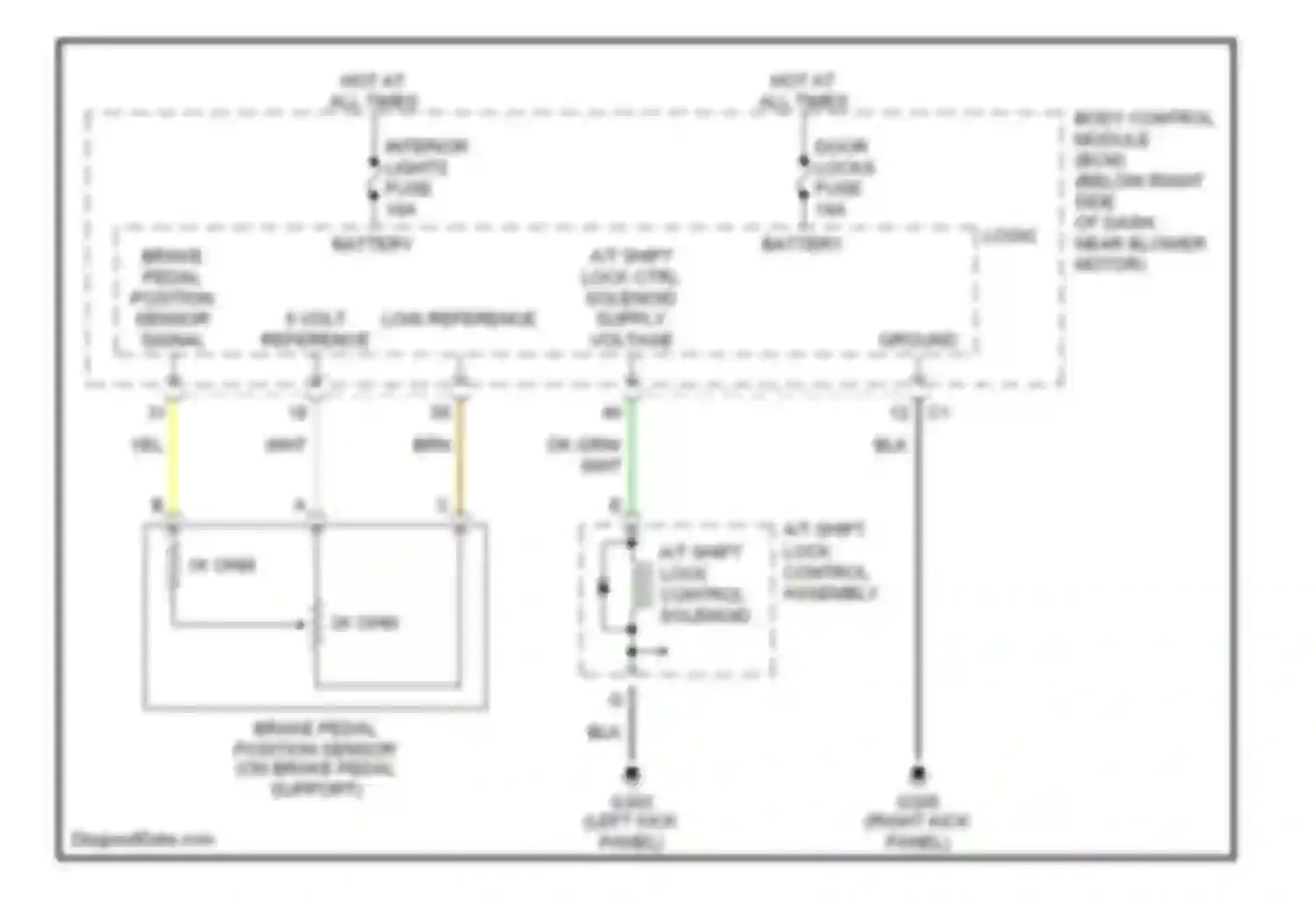 Malibu Chevrolet VI (2003-2006): Shift interlock circuit